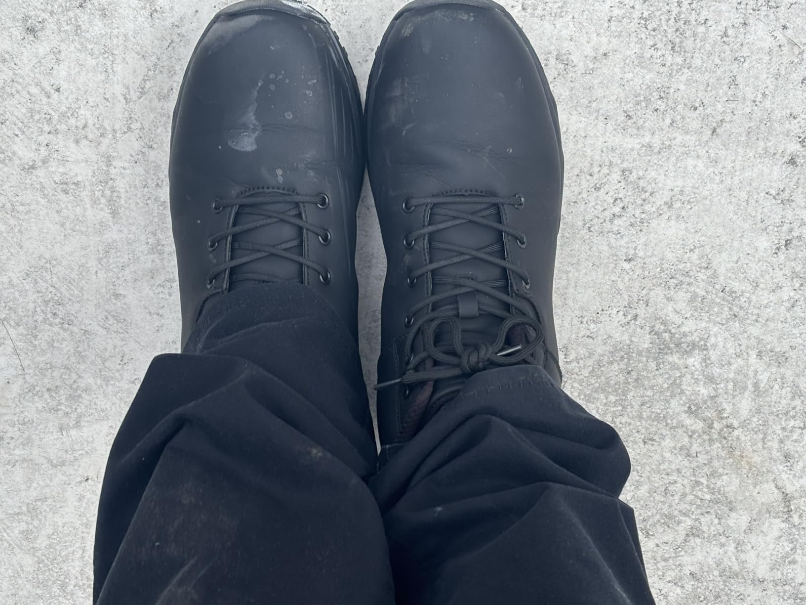 SHULOOK Non Slip Work Boots for Men Slip Resistant Shoes Restaurant Kitchen | Waterproof Mid Top Food Service Chef Ankle Boots Working Casual Leather Comfortable Lightweight Outdoor Walking Booties Black customer photo 2