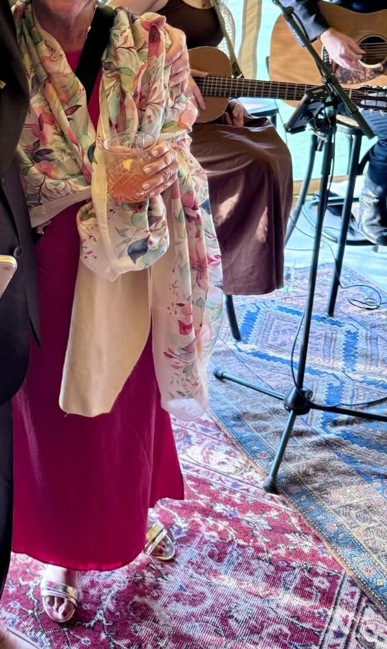 Women 100% Mulberry Silk Scarf 69x43 Inch Floral Long Shawl Wrap customer photo 1