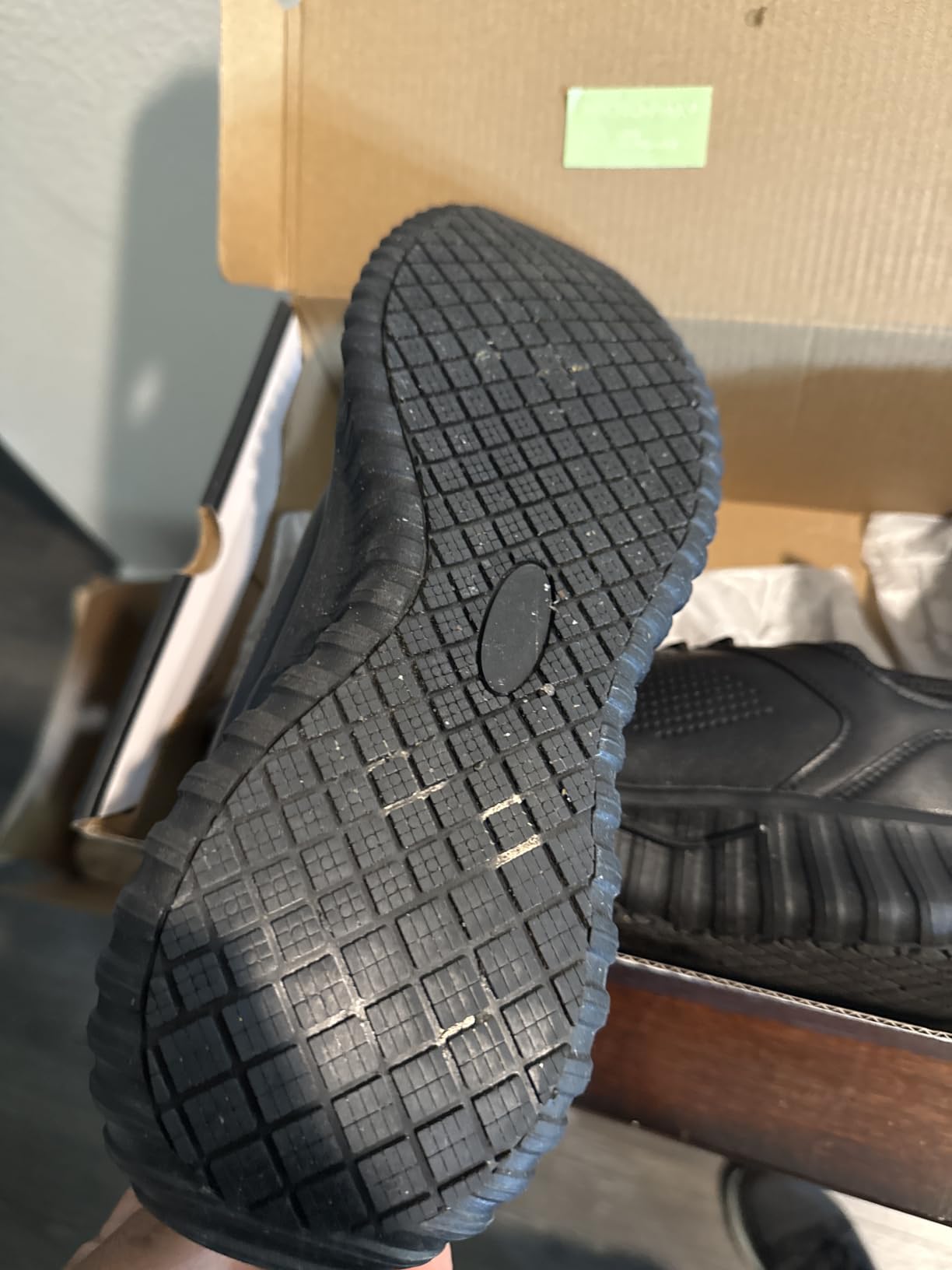 SHULOOK Men's Non Slip Work Shoes Kitchen Restaurant Chef Sneakers Black | Waterproof Slip Resistant Food Service Slip On Walking Shoes Lightweight Comfortable Nursing Working Dress Footwear Lace Up customer photo 1