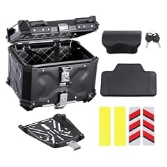 VEVOR Motorcycle Top Case, Universal Aluminum Alloy Motorbike Tail Box with Leather Lining, Waterproof Detachable Motorcycle Top Box with Lock & Back Cushion (45L-B) customer photo 1