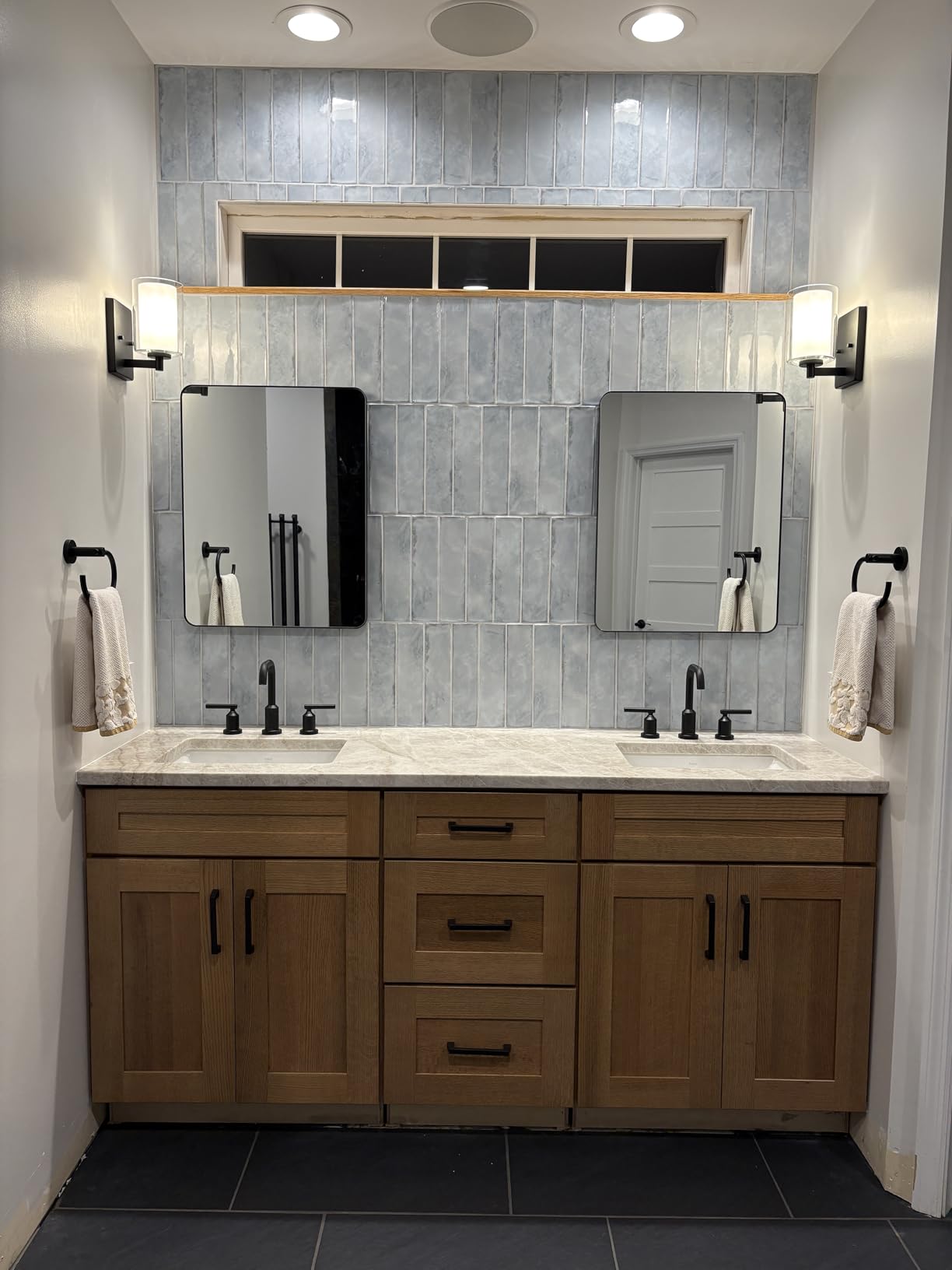 20x26 Black Medicine Cabinet with Mirror, Recessed & Surface Mount | Bathroom mirror with storage: 6 independently adjustable shelves fit tall bottles; soft-close hinges; rustproof aluminum customer photo 1