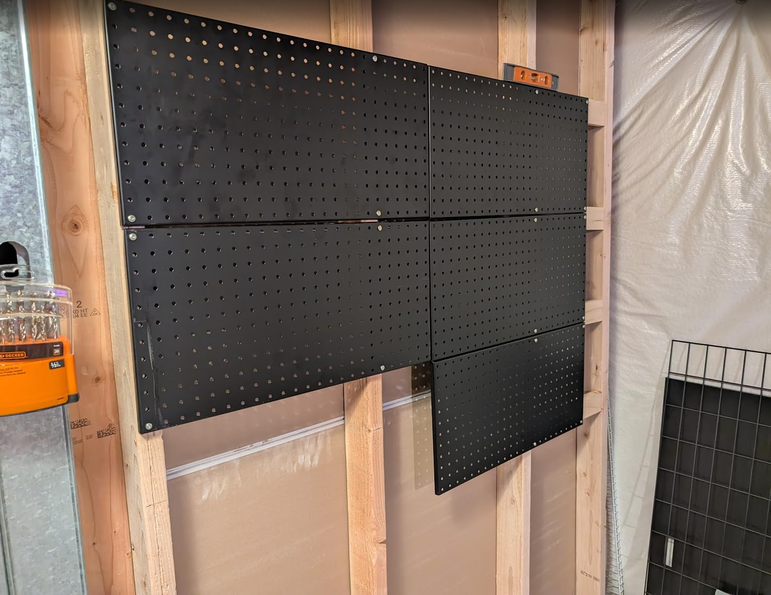 INCLY 48x36 Inch Metal Peg Board Kit with 1/4