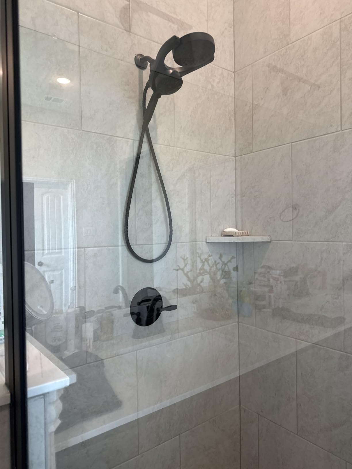 Delta 5-Setting HydroRain 2-in-1 Dual Shower Head with ProClean Spray, Brushed Nickel High Pressure Shower Head with Handheld Spray, 1.75 GPM Flow Rate, Satin Nickel 75419SN customer photo 1