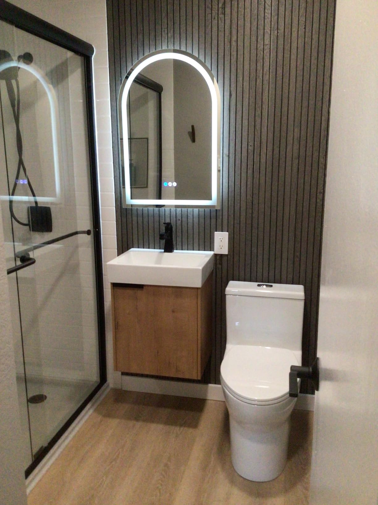 36x48 Inch Arched LED Bathroom Mirror | Backlit and Frontlit, Dimmable Arched Lighted LED Vanity Mirror, Anti-Fog, Memory, 3 Colors, Shatter-Proof, ETL Listed customer photo 2