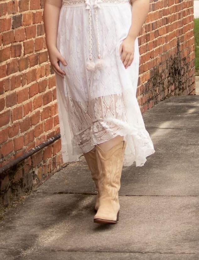 IUV Cowboy Boots For Women Western Cowgirl Boots Mid Calf Snip Toe customer photo 2