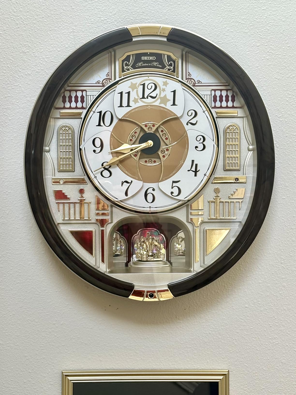 SEIKO QXM607BRHZ 45 Melodies in Motion Wall Clock with Rotating Pendulum customer photo 1