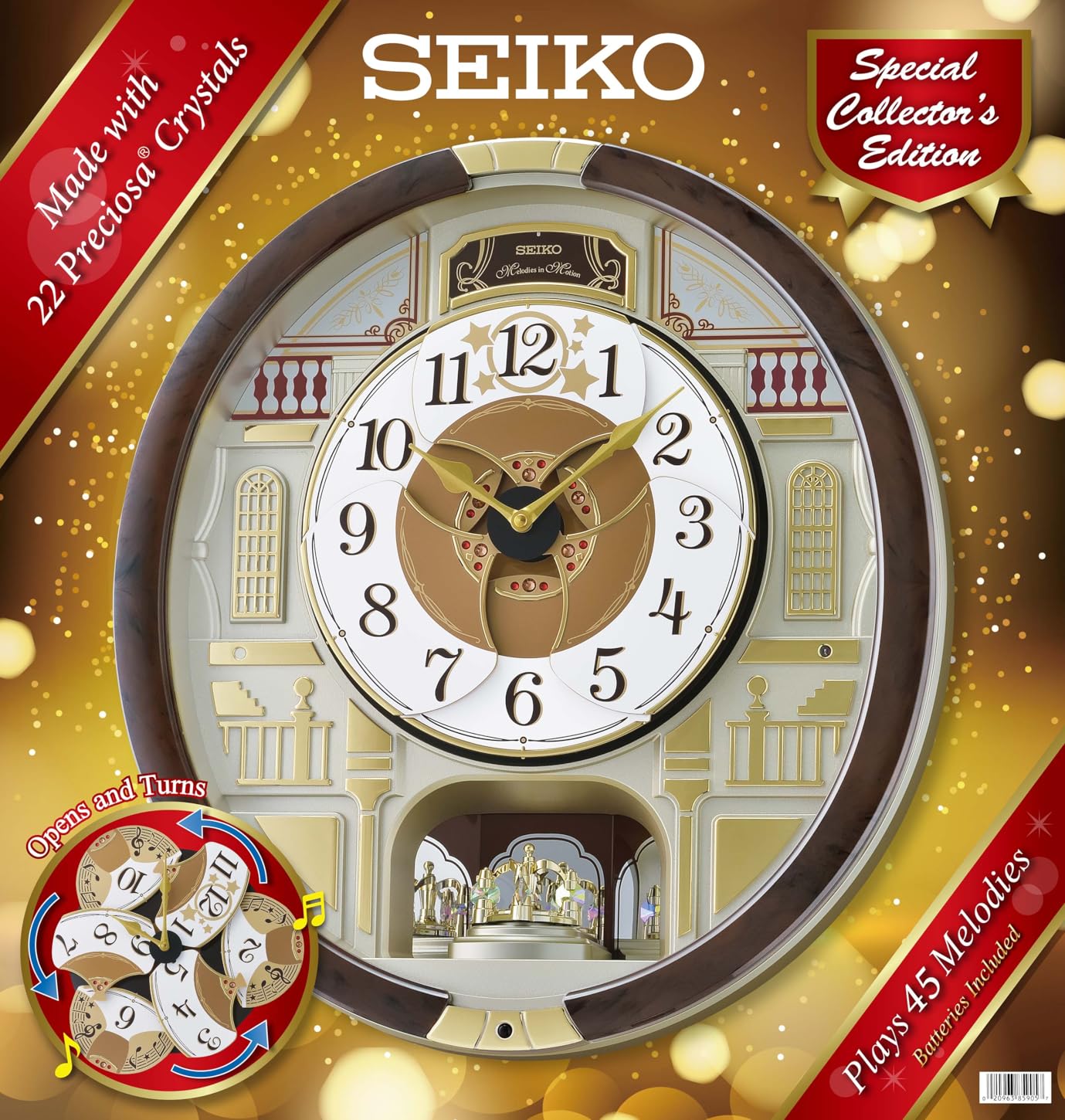 SEIKO QXM607BRHZ 45 Melodies in Motion Wall Clock with Rotating Pendulum customer photo 2
