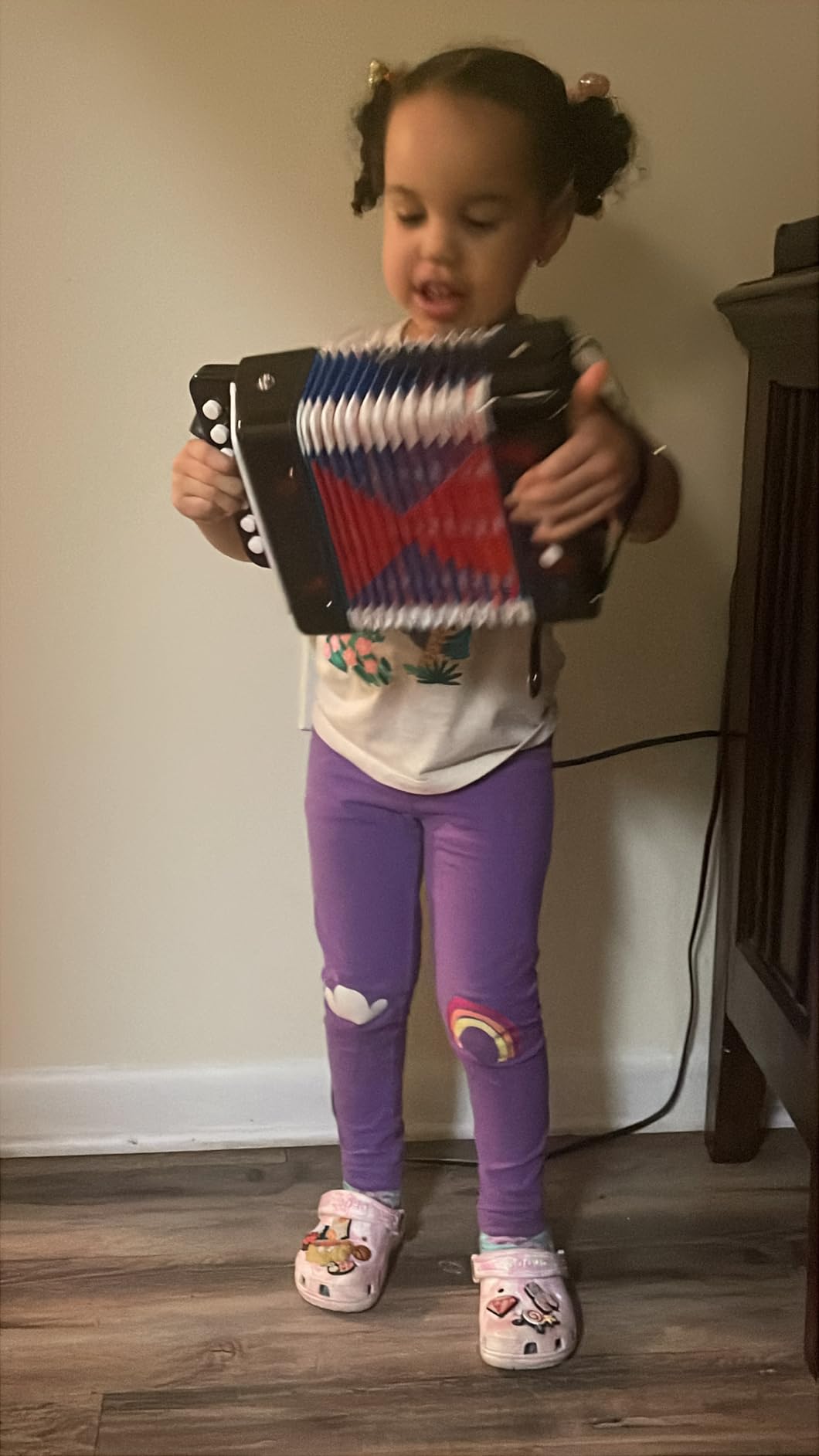 Lotkey 17 Key Piano Accordion, 8 Bass Kids Accordion, Celluloid Body, Metal Cover Accordions Louder Clearer Timbre Than Plastic, Lightweight Design for Children, Beginners to Practice (Sapphire Blue) customer photo 1