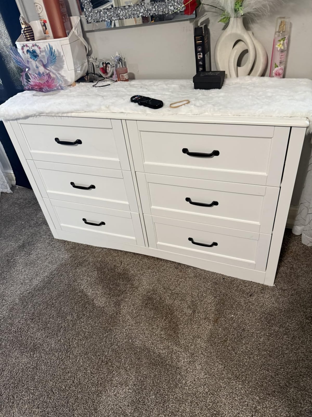 Gizoon 6 Drawer Dresser for Bedroom, 47'' Larger Chest of Drawers with Mental Handle for Kids Room, Black Dresser with 6 Storage Drawers for Living Room, Entryway and Hallway, Black customer photo 2