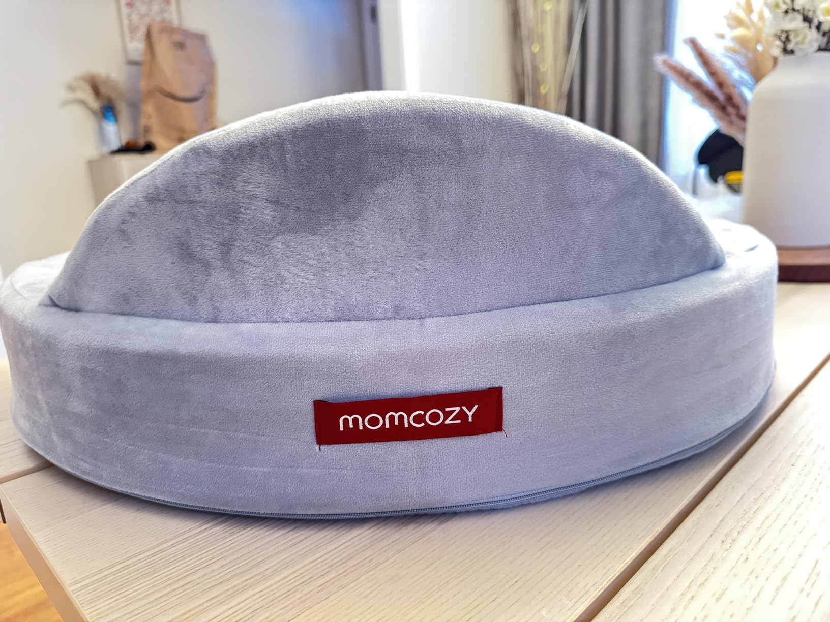 Momcozy Cozylite Nursing Pillow for Breastfeeding - Supportive Memory Foam | Innovative Safety Guard, Adjustable Waist Strap for All Body Types, 28% Wider Surface, Soft Removable Cover, Mom Comfort customer photo 2