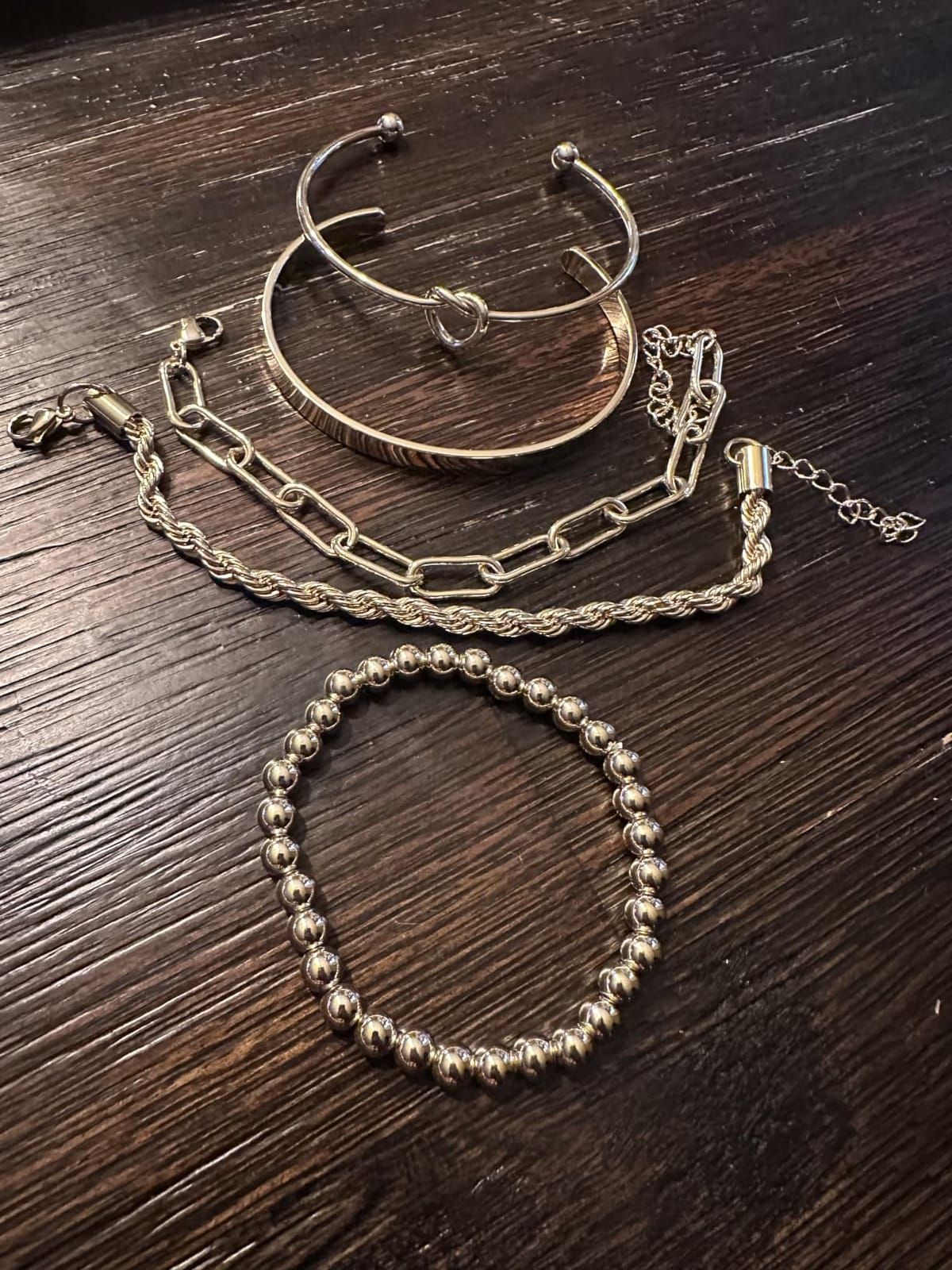 Gokeey Gold Bracelets Set for Women Non Tarnish, Waterproof 14K Gold Plated Sterling Silver Chunky Cuff Bracelet Stackable Gold Bangles Bracelet for Women Trendy Fashion Accessories Tie Knot Cuban Rope Paperclip Beaded Bracelet Stack Jewelry Mothers Day Gifts for Mom Birthday customer photo 2