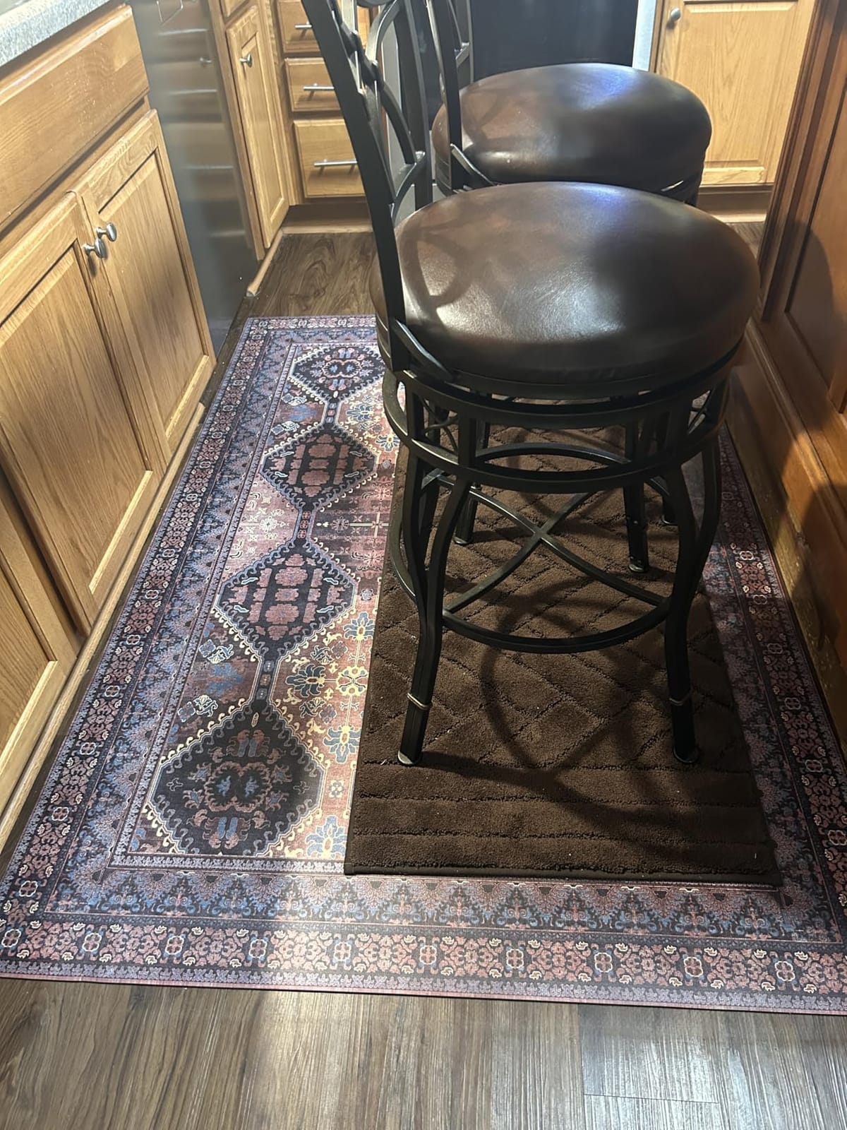 Area Floor Mat for Home, 4'×6' Translucent Black No Slip Waterproof Vinyl Area Rug for Hard Floor, Spill Resistant Floor Protector Cover for Kitchen, Easy Clean Splat Mat for Under High Chair customer photo 1