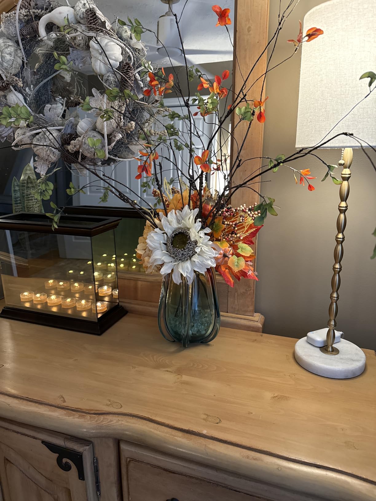 Hand Blown Glass Flower Vases, Unique Glass Vases, Wide Mouth Vases, Small Modern Art Deco Glass Vases for Home Living Room, Office, Table Centerpieces, Bookshelves and Wedding Decorations customer photo 1