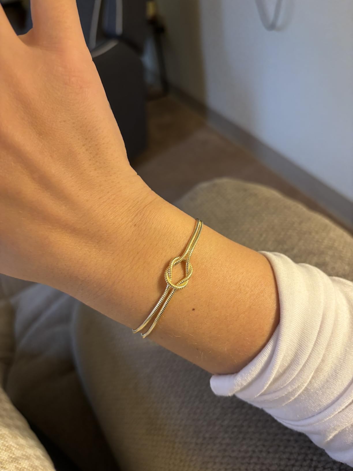 Silver Gold Bracelets for Women Trendy Bracelet Stack Non Tarnish customer photo 2