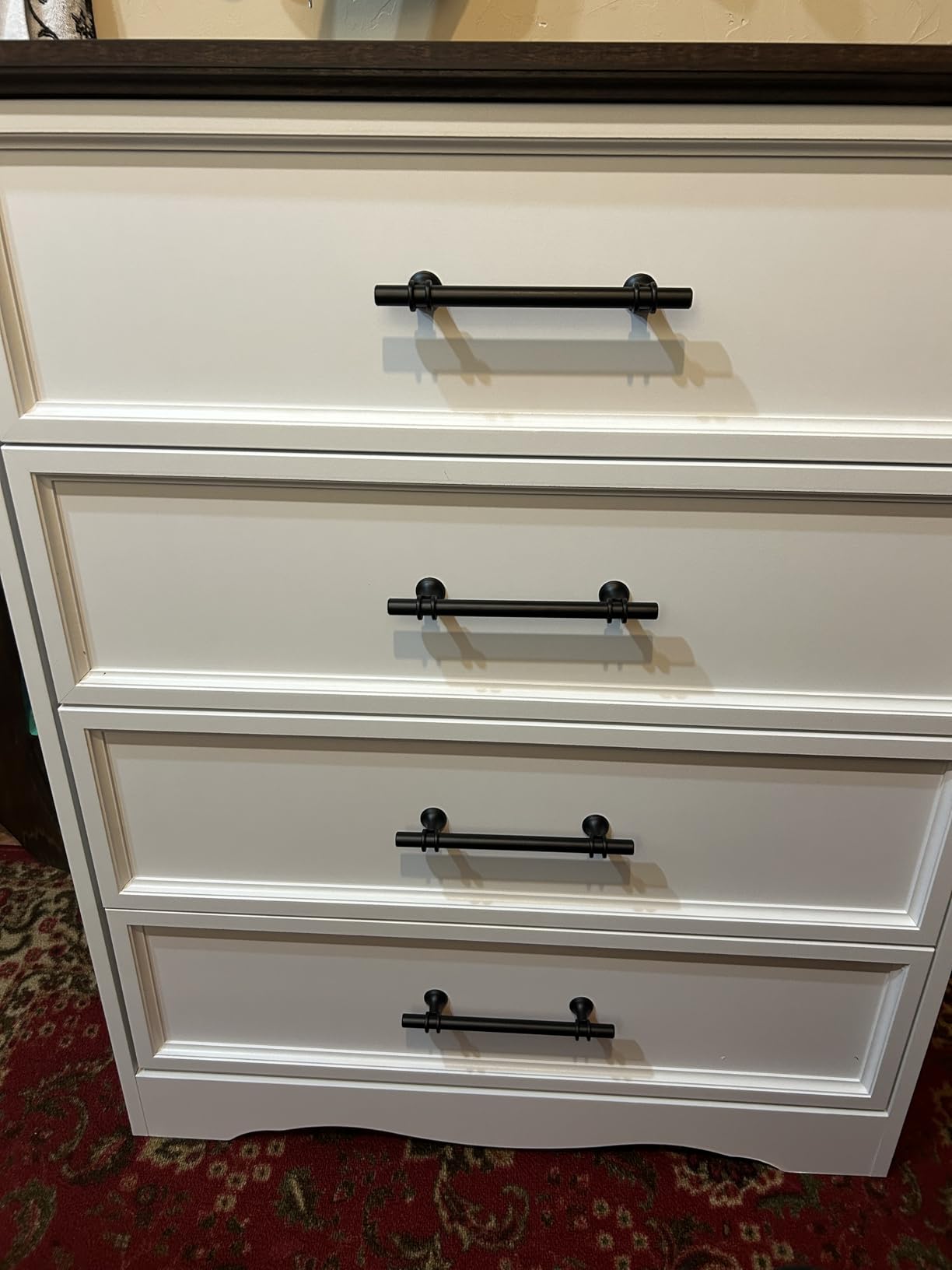 YANSNWO Black Farmhouse Dresser for Bedroom, Modern 6 Chest of Drawers, 44