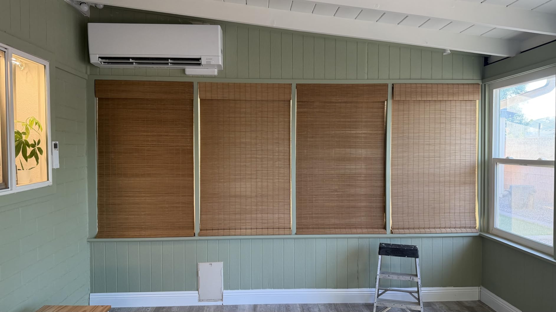 LazBlinds Cordless Blackout Bamboo Roman Shades, 31x64, Penang Teak | Room Darkening Blinds for Interior Windows, Thermal Insulated Roll Up Bamboo Blinds for Home & Patio customer photo 1