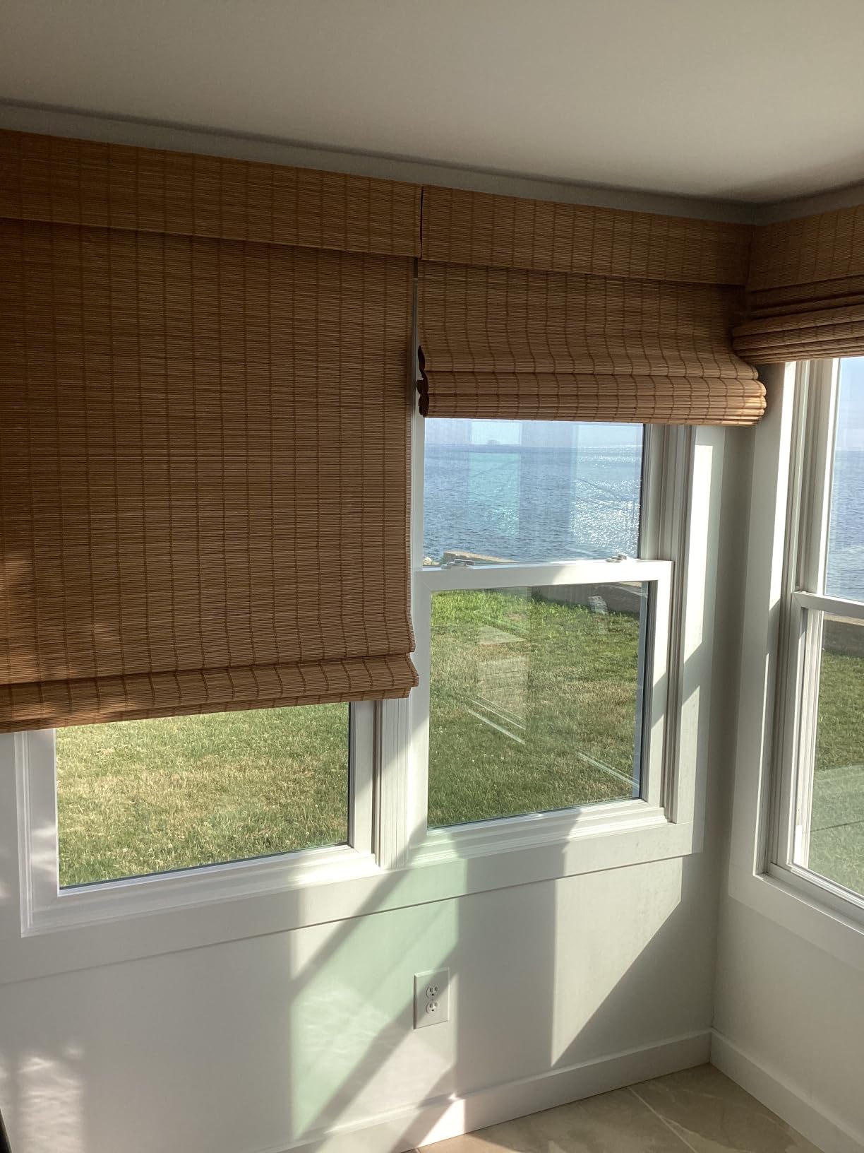 LazBlinds Cordless Blackout Bamboo Roman Shades, 31x64, Penang Teak | Room Darkening Blinds for Interior Windows, Thermal Insulated Roll Up Bamboo Blinds for Home & Patio customer photo 2