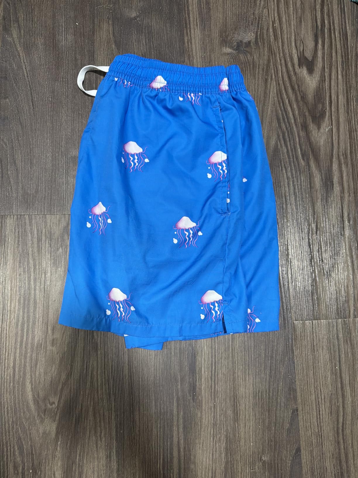 XOMZG Men's Swim Trunks, 2 in 1 Bathing Suits Quick Dry Beach Hawaiian Board Shorts with Pockets customer photo 1