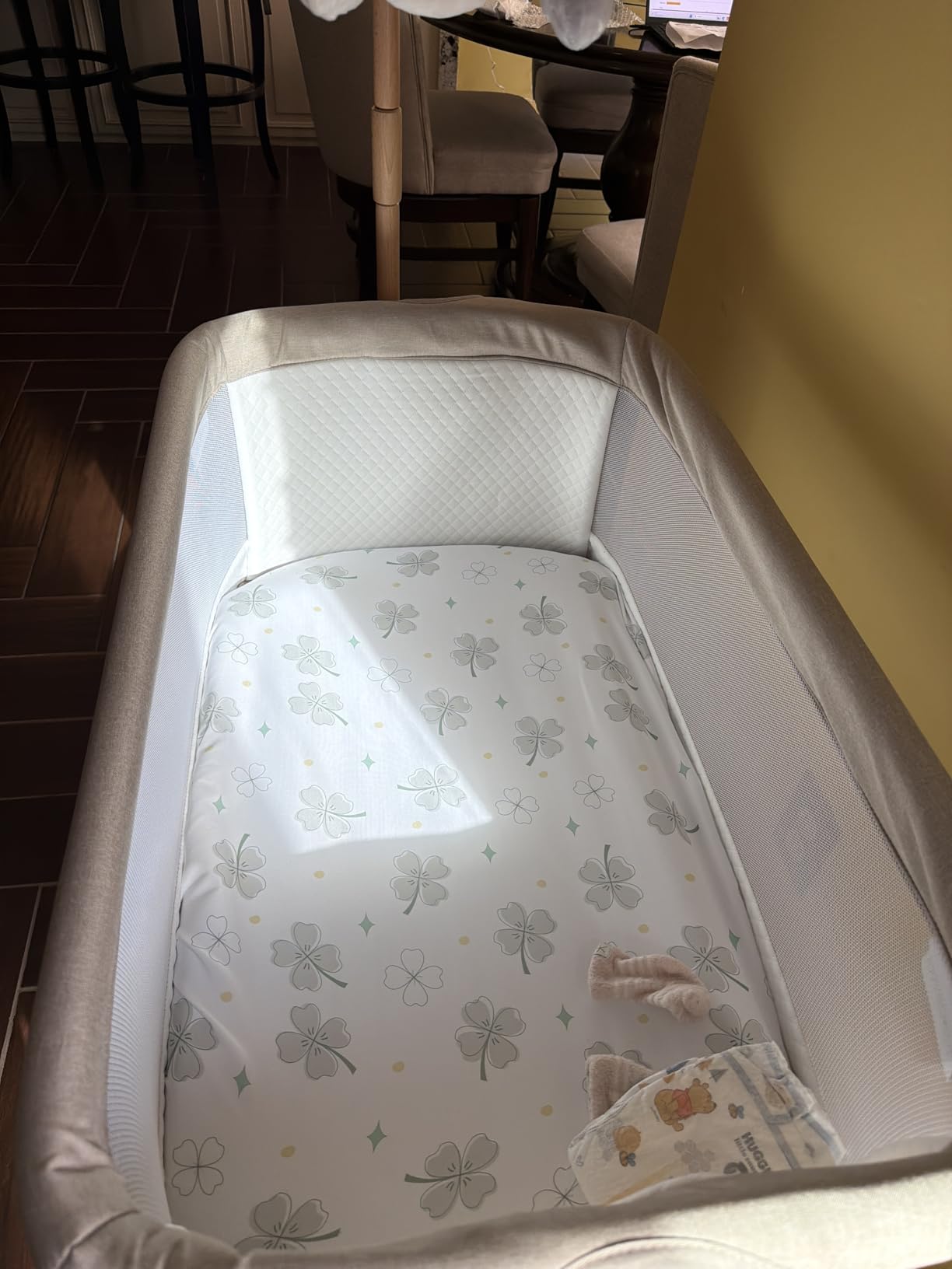 Delta Children Bondi Beechwood By The Bed Bassinet with PureAir Breathable Mesh Sheet and FSC-Certified Wood, Tan customer photo 2
