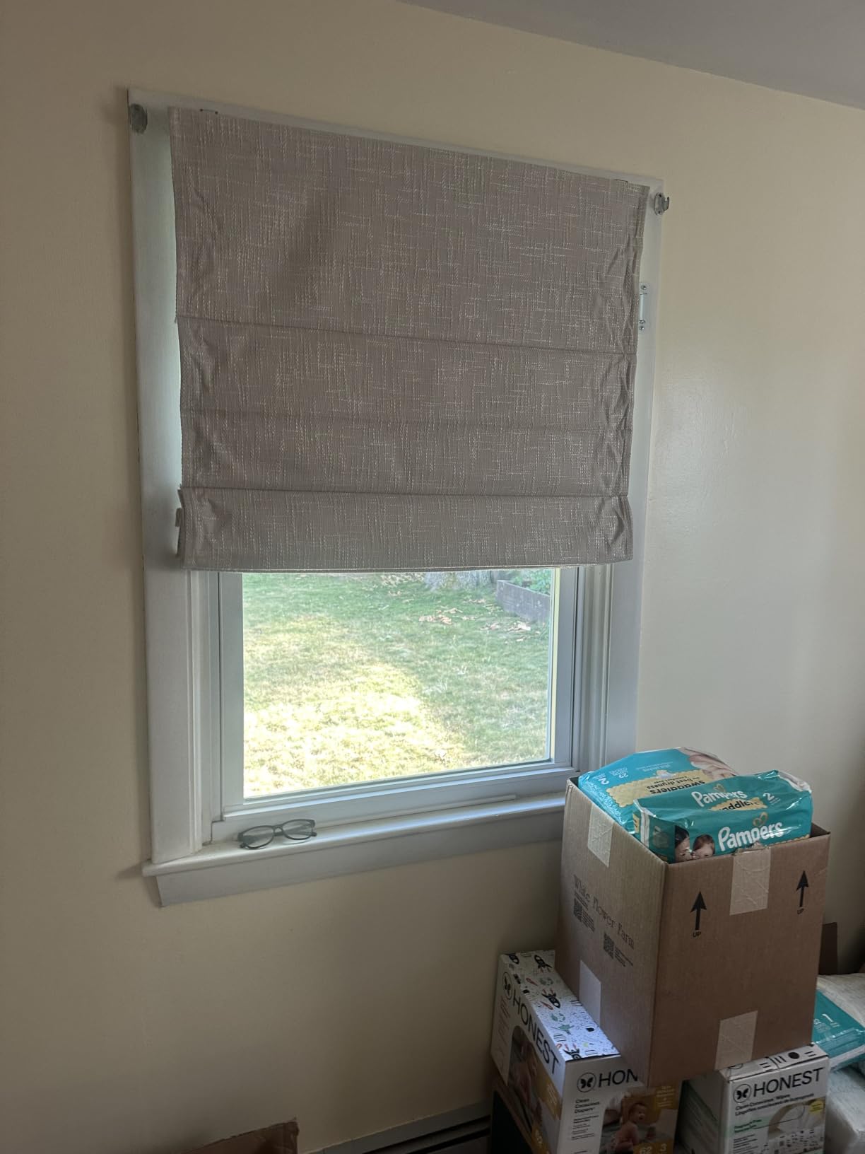 Madison Park Cordless Roman Shades, Blackout Window Blind Privacy Window Shades, Thermal Insulated Cordless Window Treatment for Bedroom, Living Room, Quincy, Single Panel 31