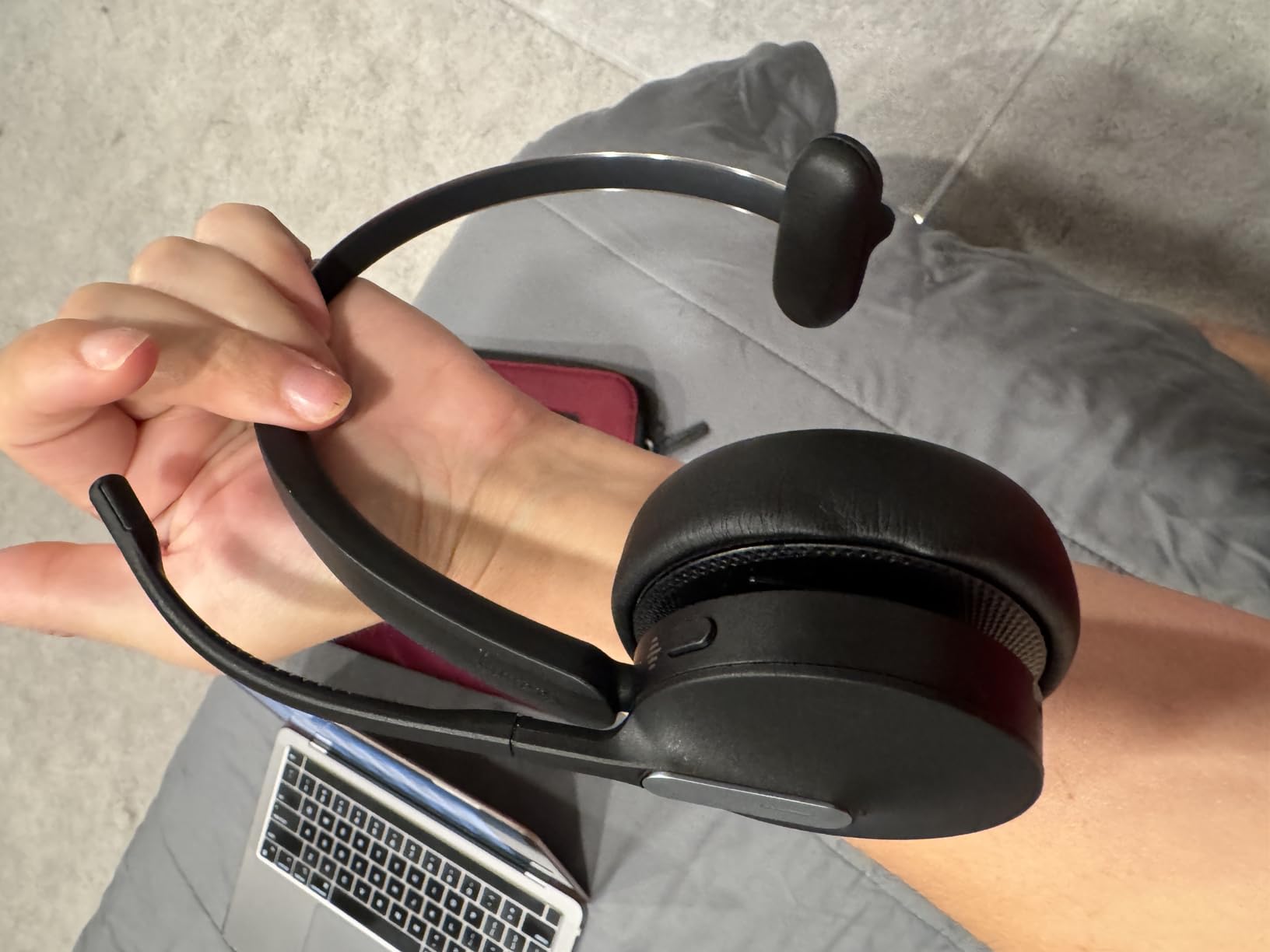 Yealink WH64 Mono DECT & Bluetooth Wireless Headset for Phone PC Mobile | Teams & Zoom Certified, 606ft Range Work Headphone, 3X Noise Canceling Mic, 26H Talk Time, Busylight for Office Call Center customer photo 1