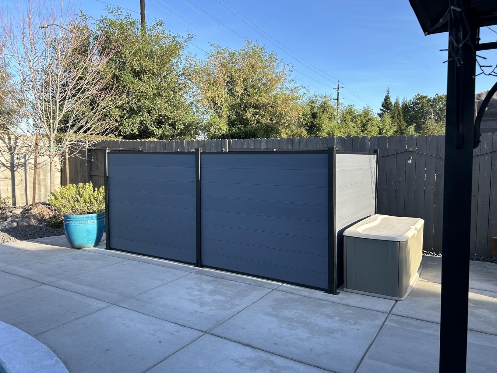 Mondaria Privacy Fence Panels for Outside, 6ft(W) x 6ft(H) Outdoor Privacy Panels with 2 Posts, Wind Resistant Wood Plastic Composite Fencing for Patio, Backyard, Garden, Swimming Pool, Brown customer photo 2
