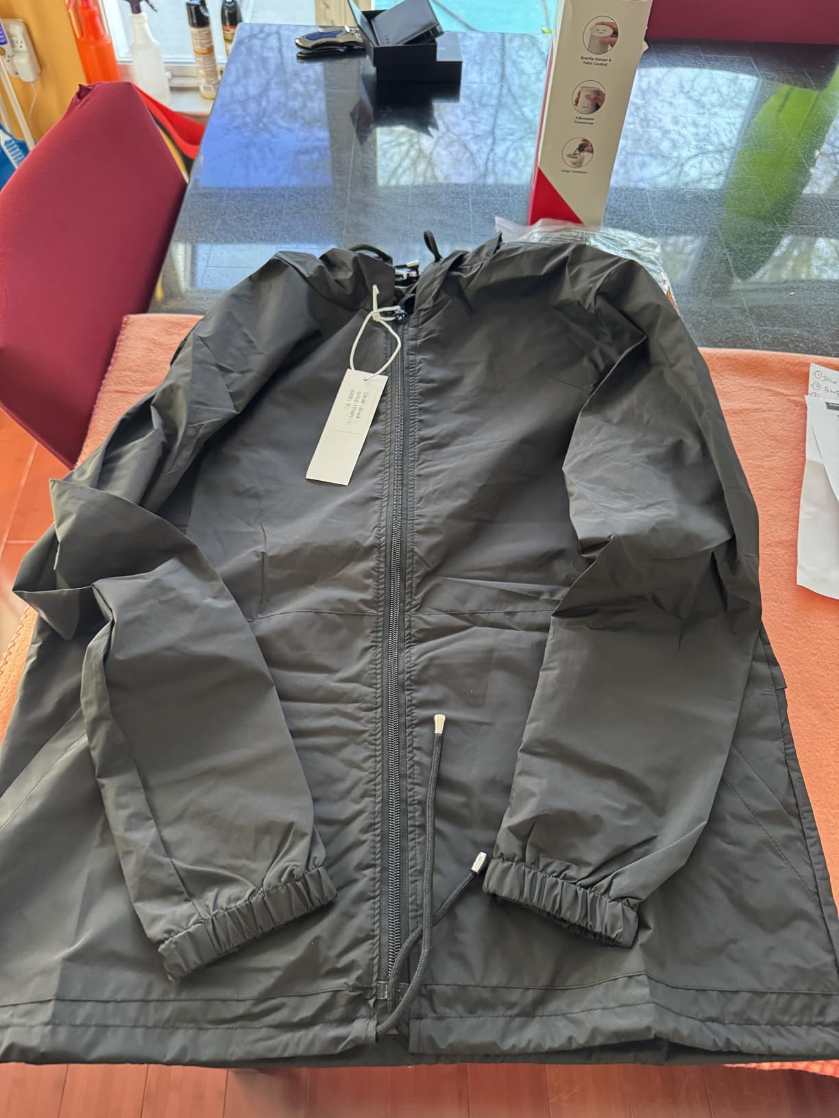 UIQUR Mens Rain Jacket Raincoat Waterproof Windbreaker customer photo 2