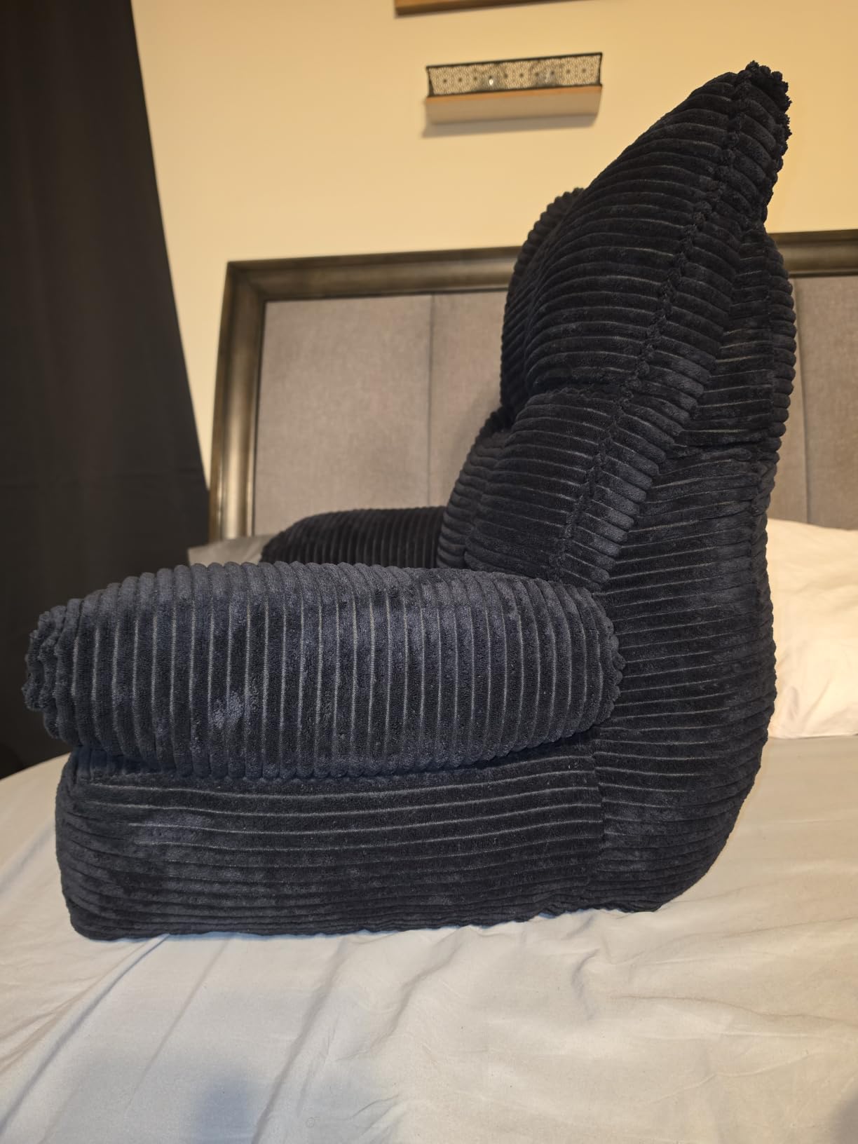 Reading Pillow for Bed with Arms, Back Support, Memory Foam(Grey Black)| Reading Pillow for Bed with High Arm Rests, Back Support Pillow for Sitting Up, Shredded Memory Foam for Reading, TV & Gaming customer photo 1