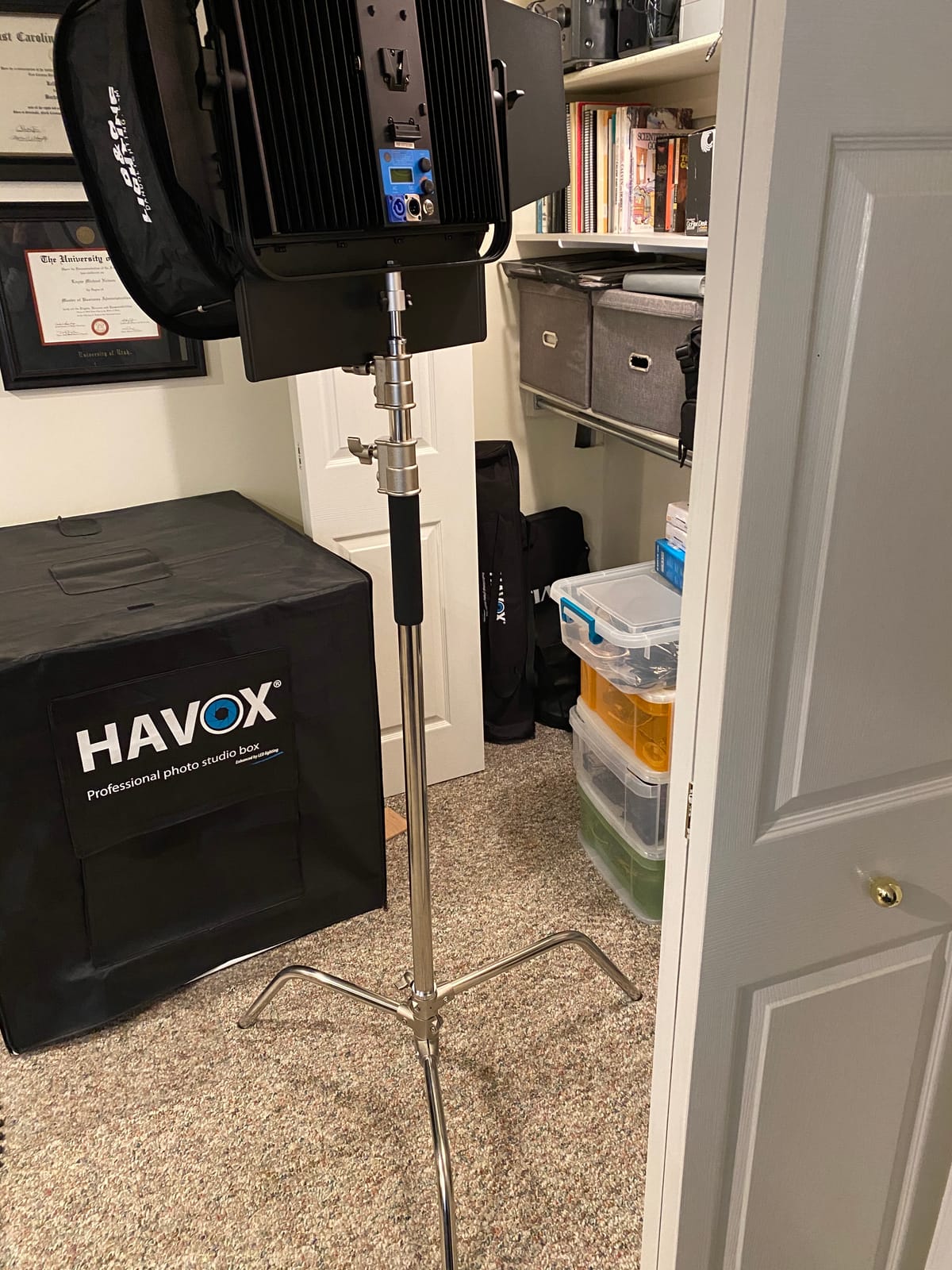 NEEWER Basics 100% Stainless Steel Heavy Duty C Stand with Boom Arm, Max 10.5ft/320cm Photography Light Stand, 4.2ft/128cm Holding, 2 Grip Heads for Studio Monolight Softbox Reflector, SC320 Lite customer photo 2