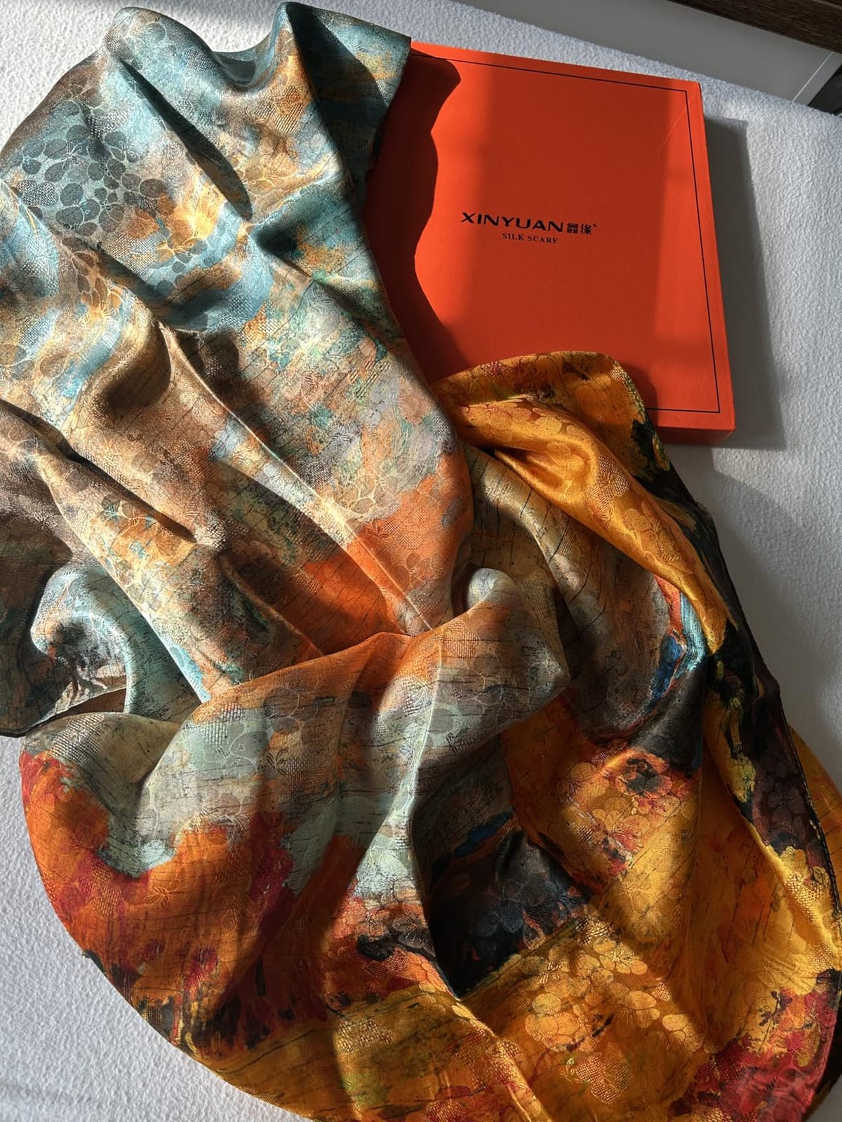 Extra Large Silk Scarf for Women, 100% Mulberry Silk Shawl Wrap customer photo 1