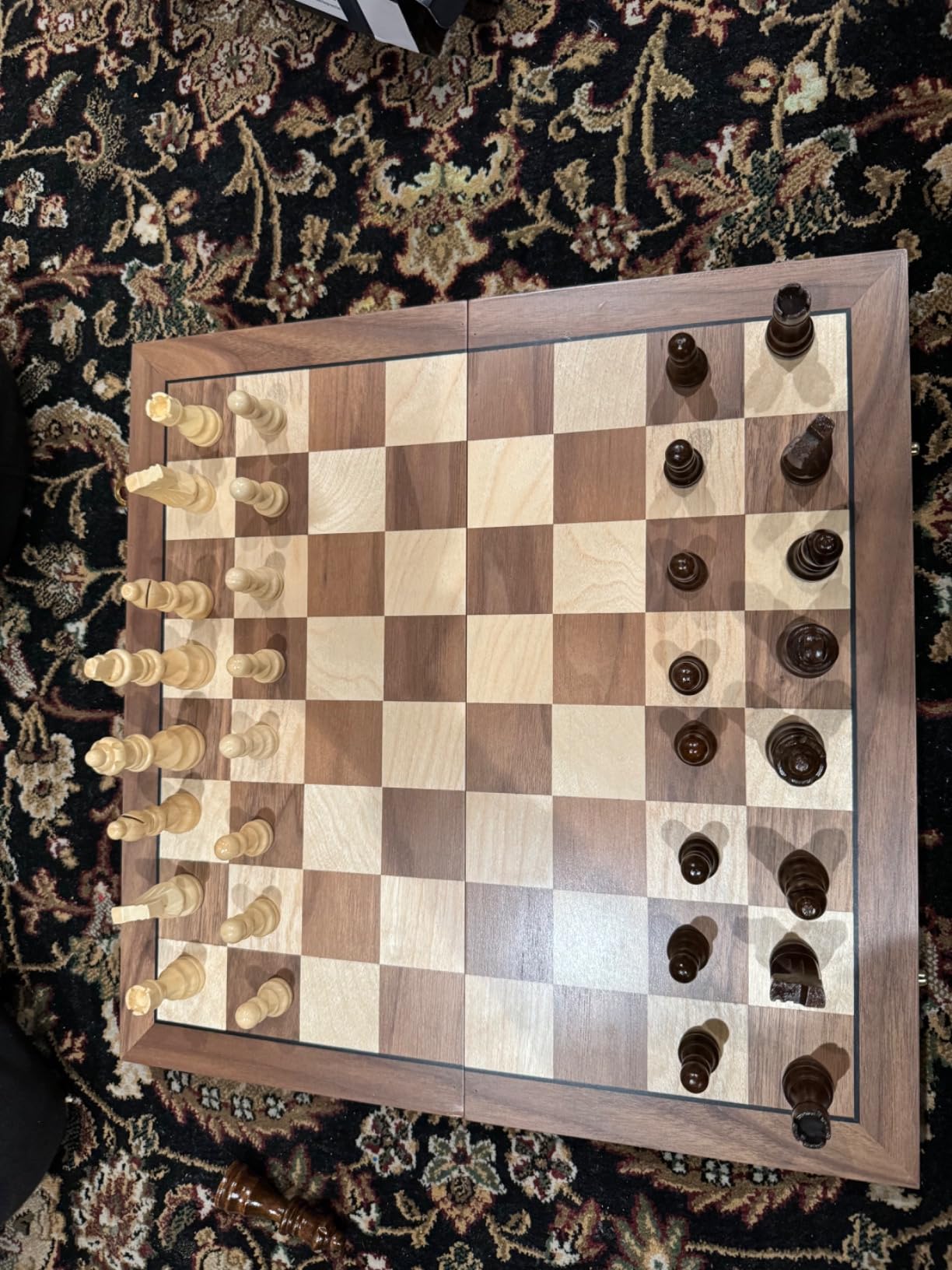 17 Inch Large Chess Set for Adults & Kids, Foldable Wooden Chess Board for Kids, Portable Magnetic Chessboard Game for Adults customer photo 2
