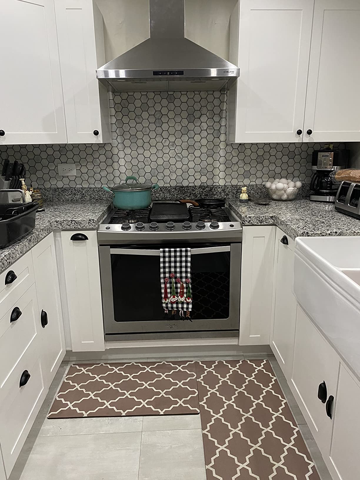 Carrara White Marble Mosaic Tile,1 Inch Hexagon, Honed, 5 Sheets | Natural Bianco Carrera, Marble Stone Backsplash Tiles for Kitchen, Bathroom, Shower Wall and Floor customer photo 1