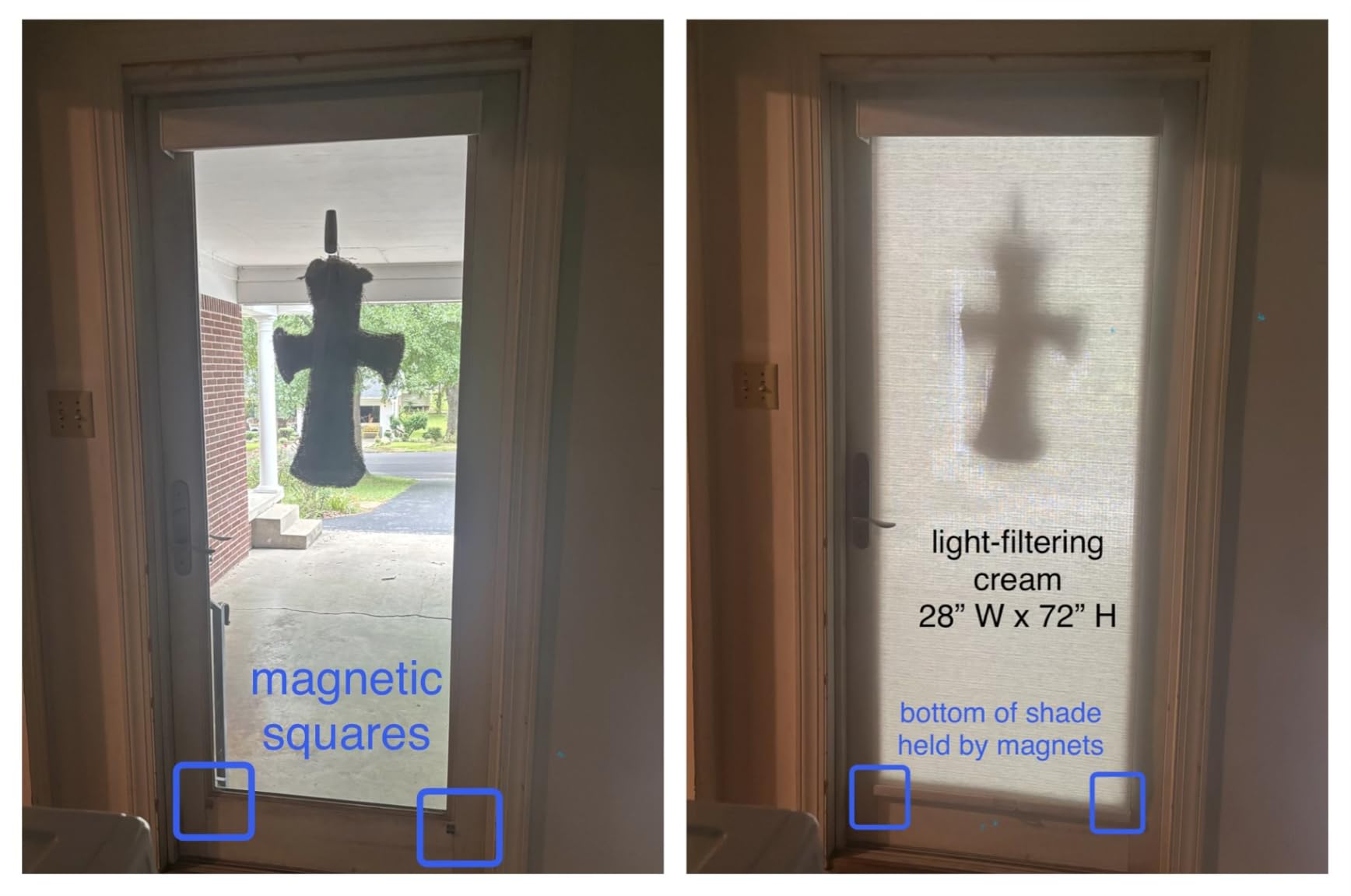 Persilux Light Filtering Roller Shades for Window Blinds, Cordless, Linen Fabric, Thermal Insulated Fabric UV Protection Shades for Home, Office, Bedroom, Door, Light Filtering-Cream, 34