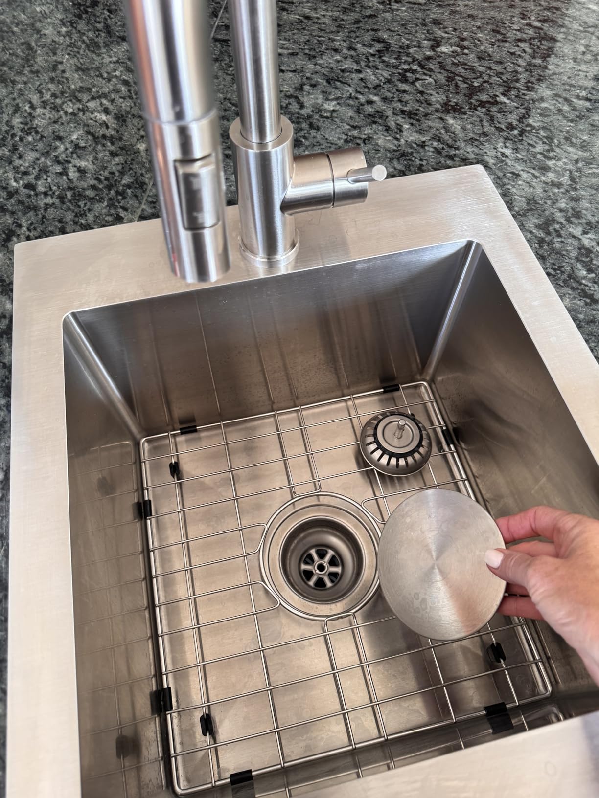 Undermount Kitchen Sink 31 inch, 16 Gauge Stainless Steel Workstation Sinks, Large Single Bowl Kitchen Sink Offset Drain (31