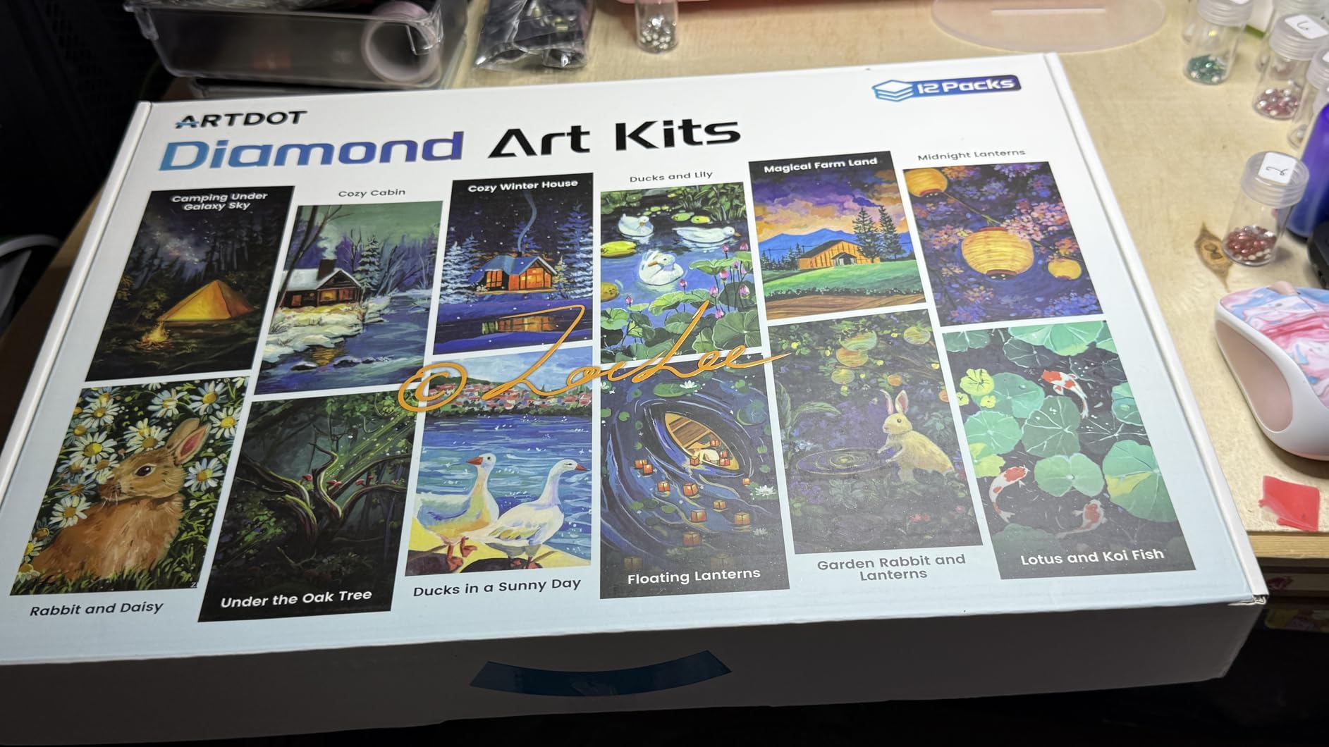 ARTDOT 12 Pack 5D DIY Diamond Art Kits for Adults, Licensed Diamond Painting Kits with Accessories and Tools for Home Wall Decor (12 by 16 Inch) customer photo 1