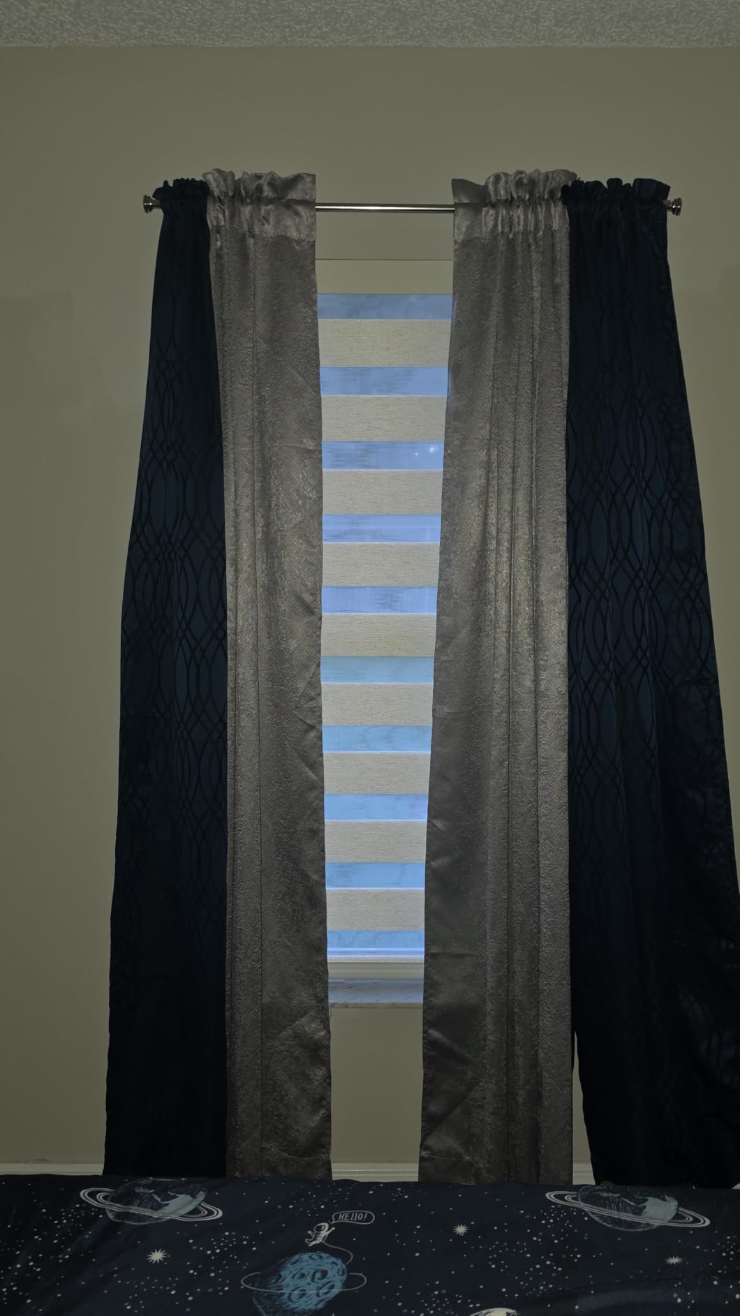 AOSKY Cordless Zebra Blinds for Indoor Windows, 34