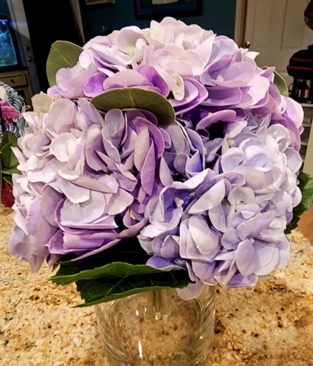 Hollyone Pink Hydrangea Peonies Artificial Flowers Real Touch Fake Flowers Arrangements in Vase with Faux Water Peony Hydrangeas Silk Flower with Vase for Table Centerpiece Shelf Home Decor customer photo 2