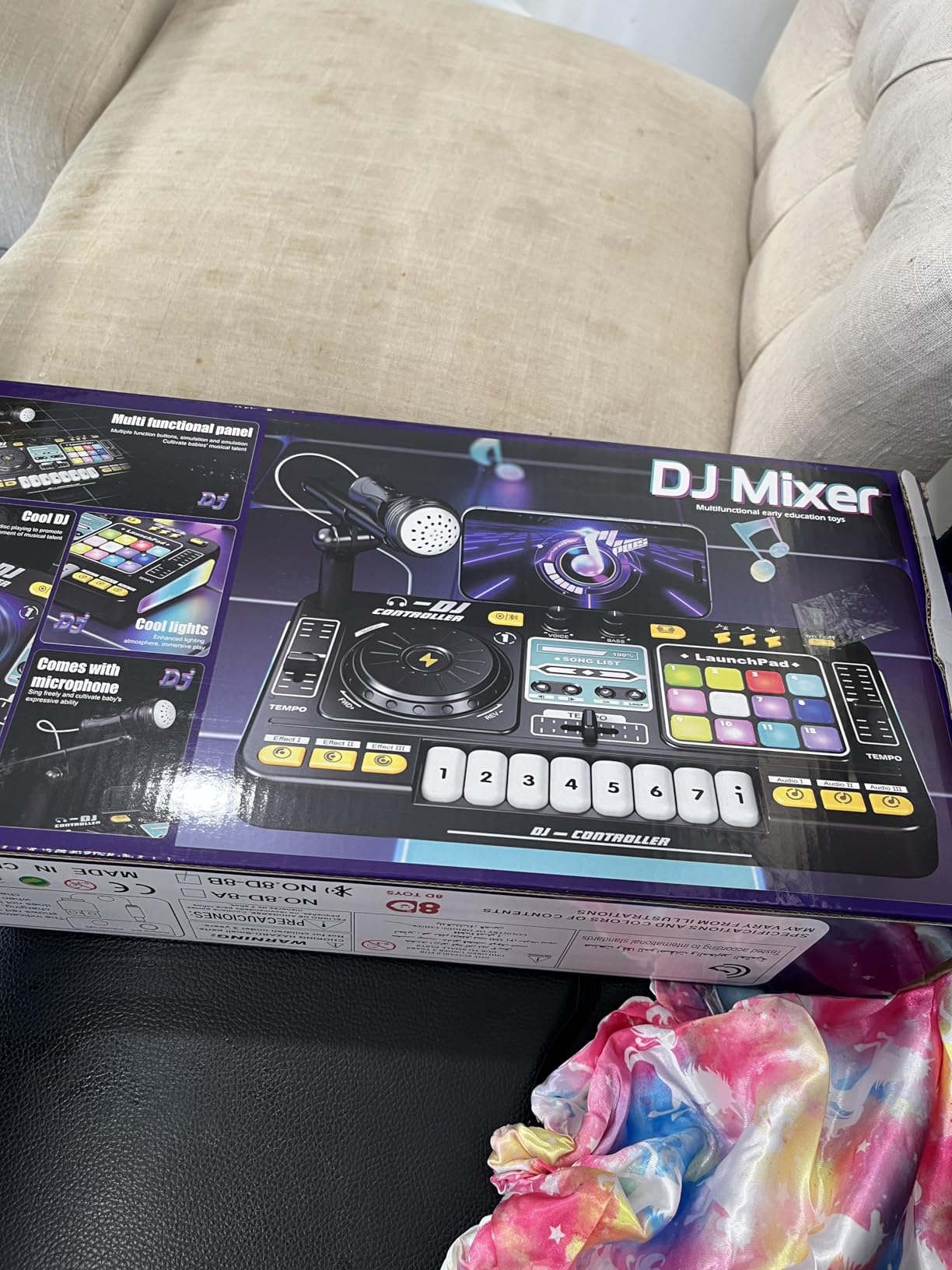 DJ Mixer for Kids, Toddler DJ Mixing Table with DJ Turntable, Game Mode, Light & Speed Control and Microphone, Gifts for 3 4 5 6 Years Old Boys Girls - Kid DJ Mixer Set customer photo 1