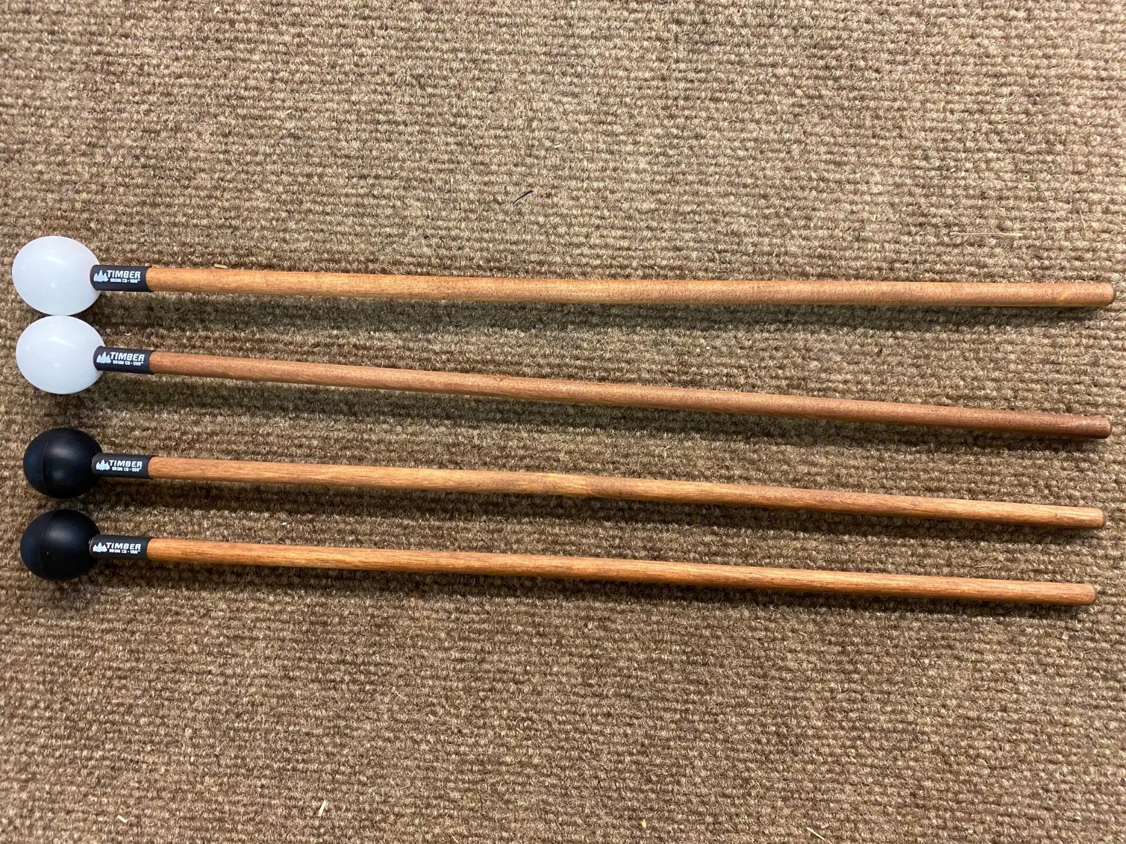 Timber Drum Co. Xylophone/Bell Kit Mallet Set - MADE IN U.S.A. Percussion | Sticks For Glockenspiel, Marimba, Cymbals, Blocks, Tongue Drum - 5 Pairs Soft To Hard, Solid Birch Handles, 15.25