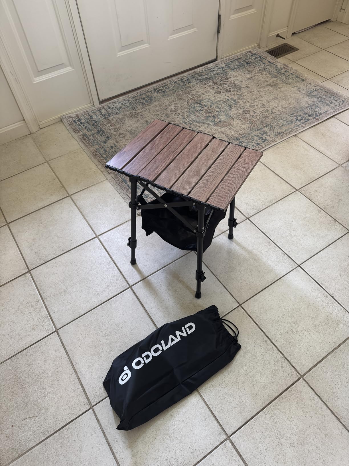 Odoland Portable Camping Table, Folding for Beach Outdoor Adjustable Height | 15.8