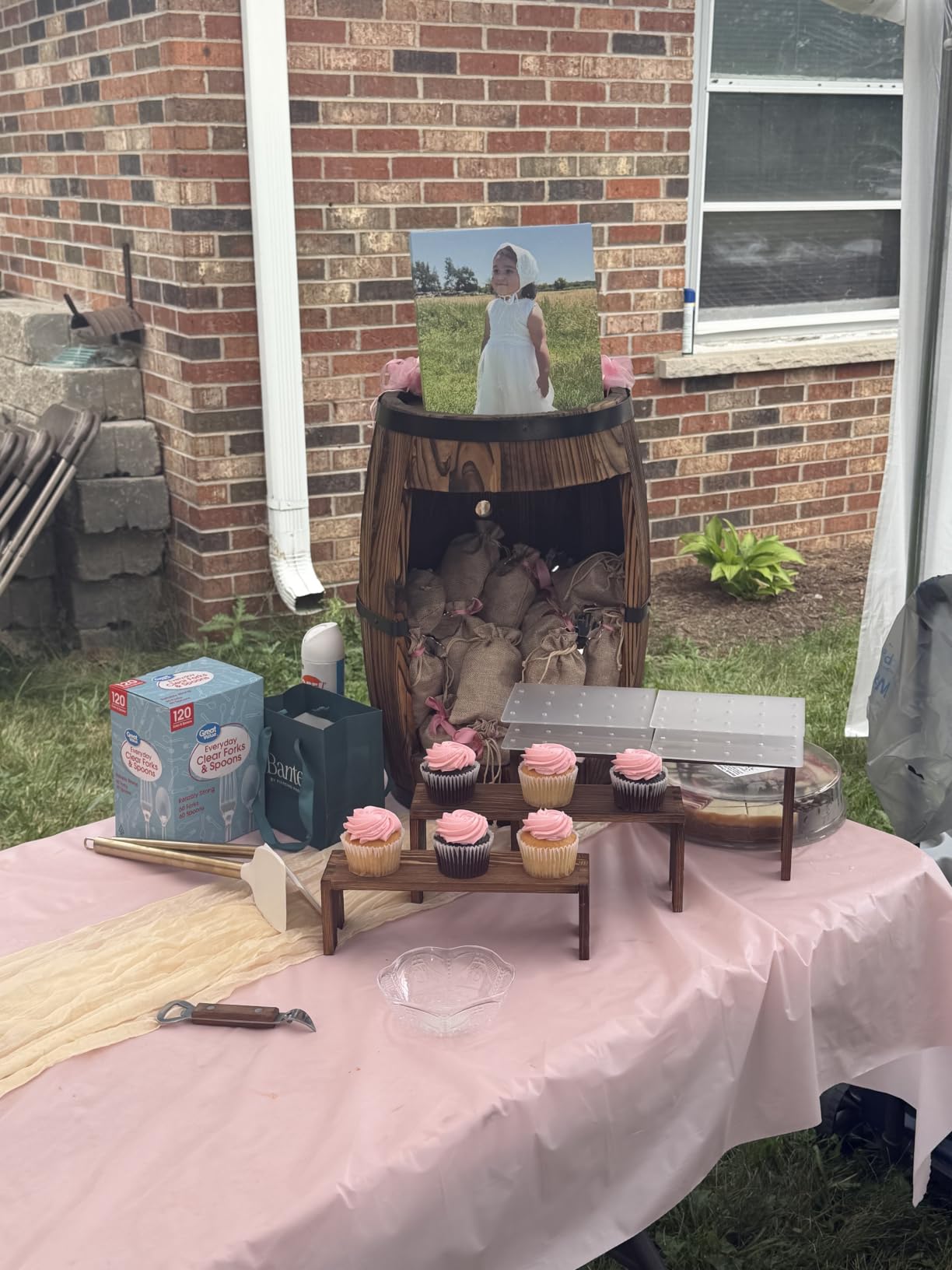 2 Set Wooden Tiered Risers Display Stands for Vendor Events, Stackable Wood Cupcake Display Stand, Farmhouse Decor Wood Dessert Table Display Set, Vendor Booth Display Items, Food Display Risers for Party customer photo 1