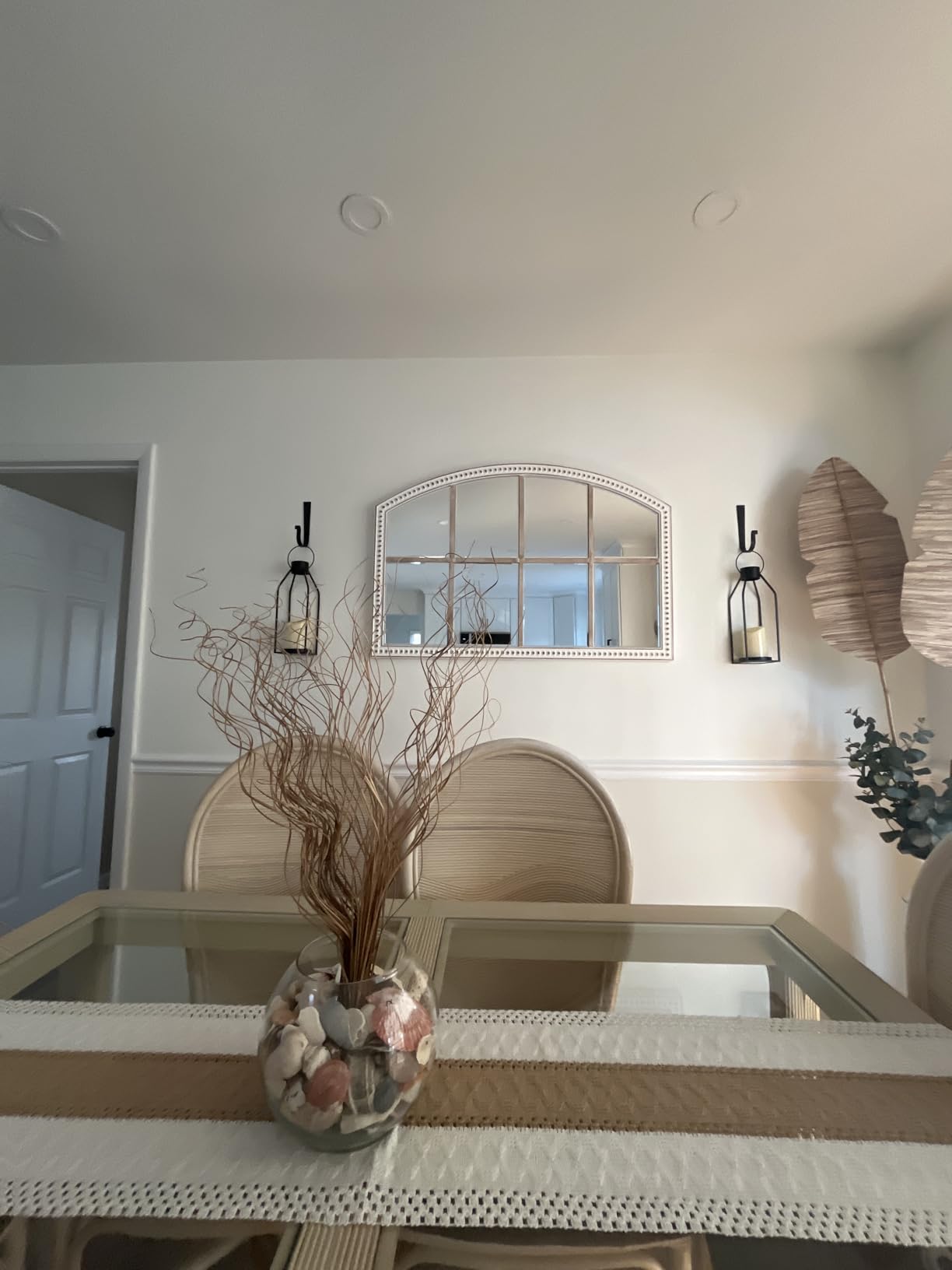 28x42 Inch Farmhouse Windowpane Mirror, Distressed Wood Arched Wall Mirrors | Large Statement Accent, Vintage Charm, Decorative Styling for Fireplace Mantel, Living Room, Entryway, Foyer and Hallway customer photo 2
