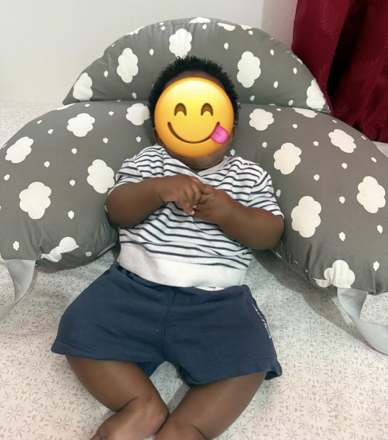 Momcozy Original Nursing Pillow for Breastfeeding - Innovative Safety Guard | Adjustable Waist Strap for All Body Types, Wider Surface for More Support, Removable & Machine-washable Cotton Cover customer photo 1