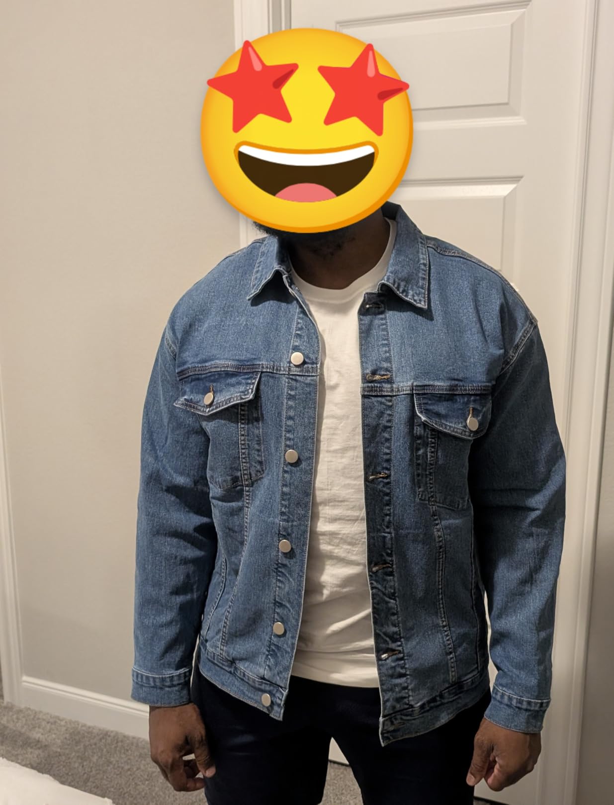 Bindefon Denim Jackets for Men Trucker Jean Jacket Unlined Coats customer photo 1