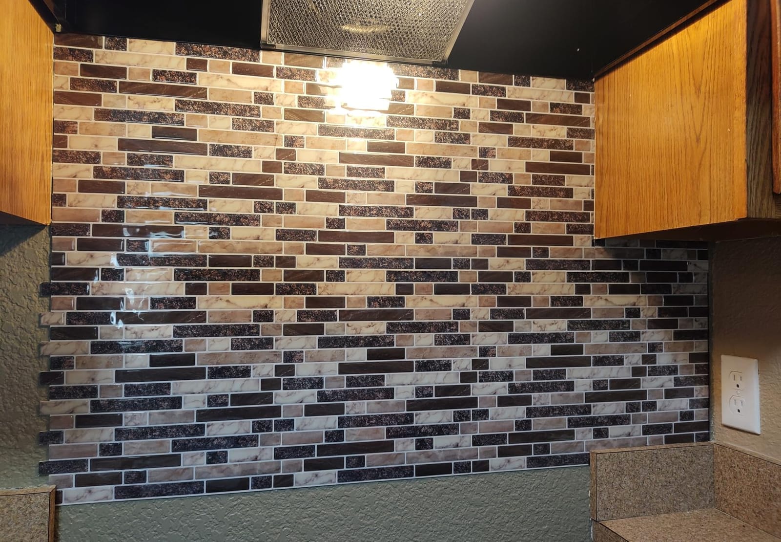 Peel and Stick Backsplash 3D Self Adhesive Wall Tile Brown 10 Sheet | Thick, Sticky, 12