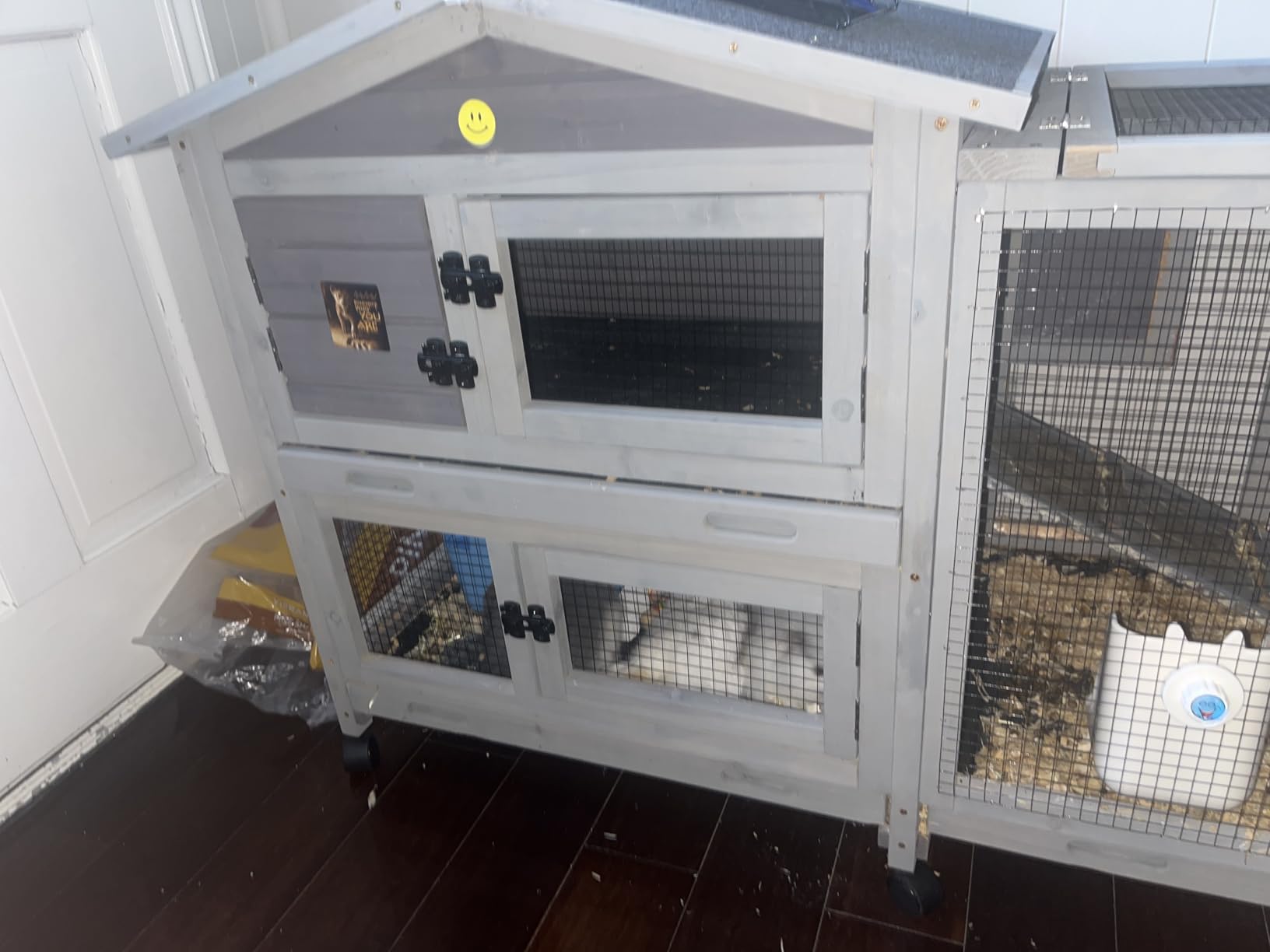 GUTINNEEN 2-Story Rabbit Hutch with Chew-Proof Full Metal Frame for Indoor/Outdoor - 62