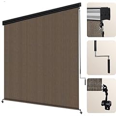 Artpuch Premium Outdoor Roller Shade 4' W x 8' H, Exterior Cordless Patio Shades Roll Up Blinds with Aluminum Valance for Porch Pergola Backyad, Mocha customer photo 1