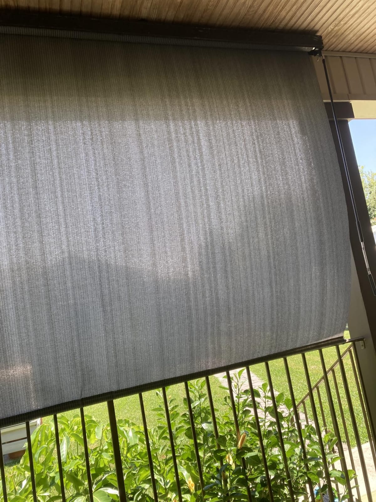 Artpuch Premium Outdoor Roller Shade 4' W x 8' H, Exterior Cordless Patio Shades Roll Up Blinds with Aluminum Valance for Porch Pergola Backyad, Mocha customer photo 2