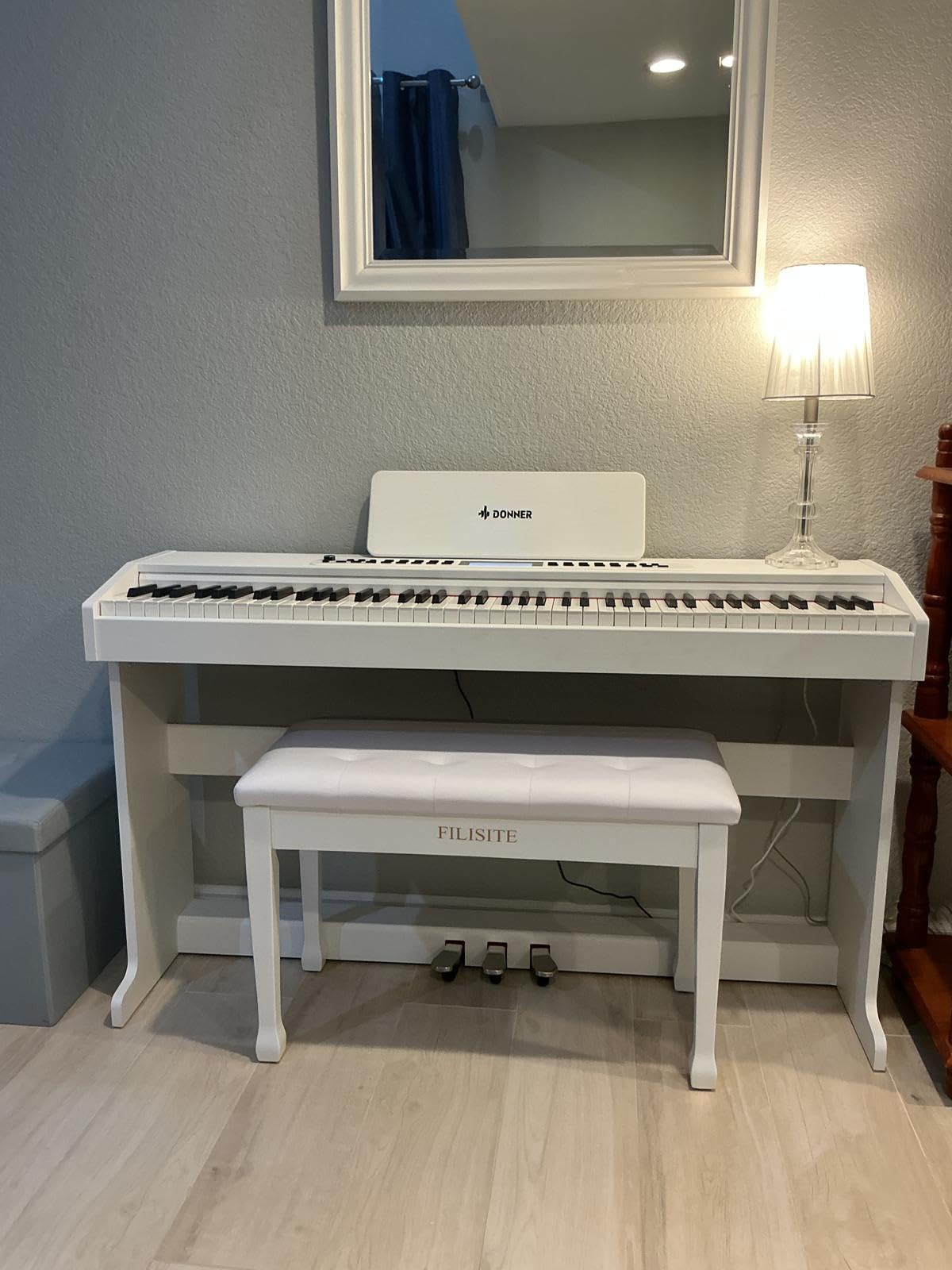 Donner DDP-95 Digital Piano 88 Key Weighted Keyboard Full Size, Wireless MIDI Record, 4.3