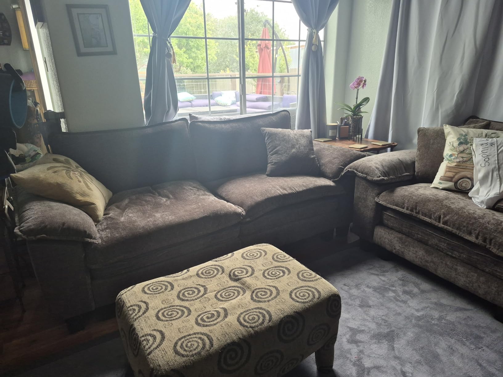 2-Piece Sofa Set, Loveseat & 3-Seat Couch, Chenille Brown | Modern Grayish Brown, Modular Sectional Living Room Furniture Set, Sturdy Wood Frame, Oversized Wider Armrest and Deep Seat customer photo 1